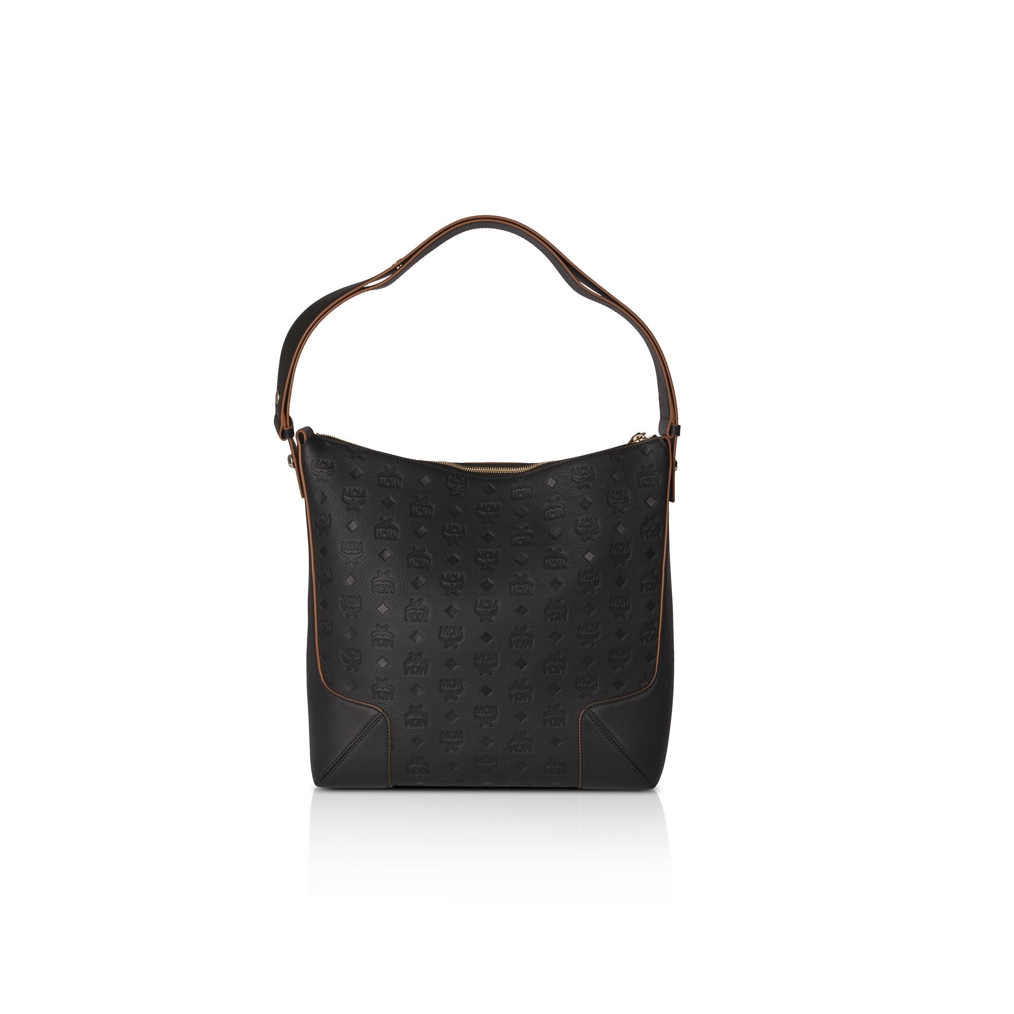 MCM Visetos Leather Klara Hobo