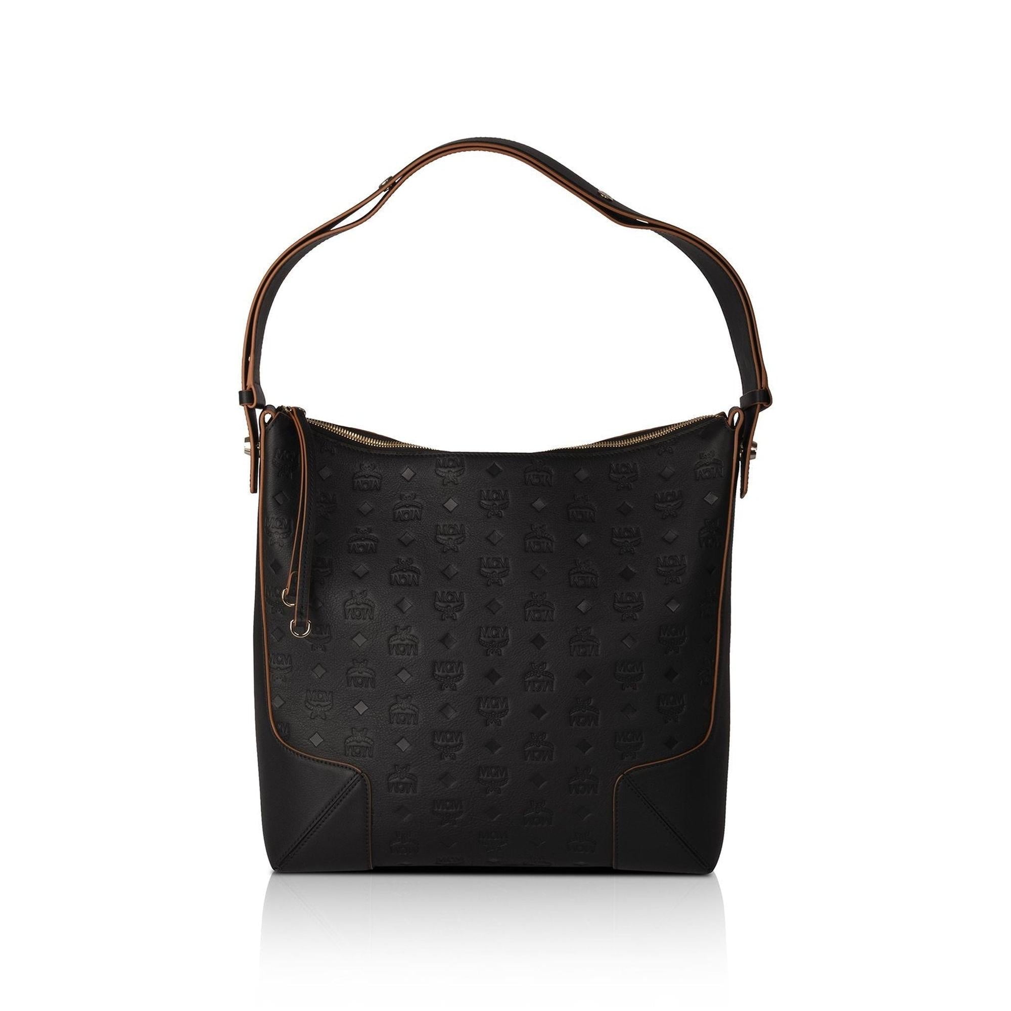 MCM Visetos Leather Klara Hobo