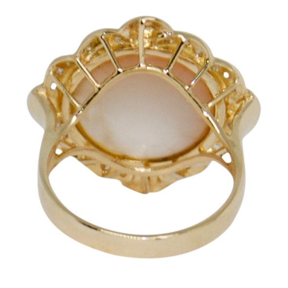 Mabe Pearl and Diamond Ring