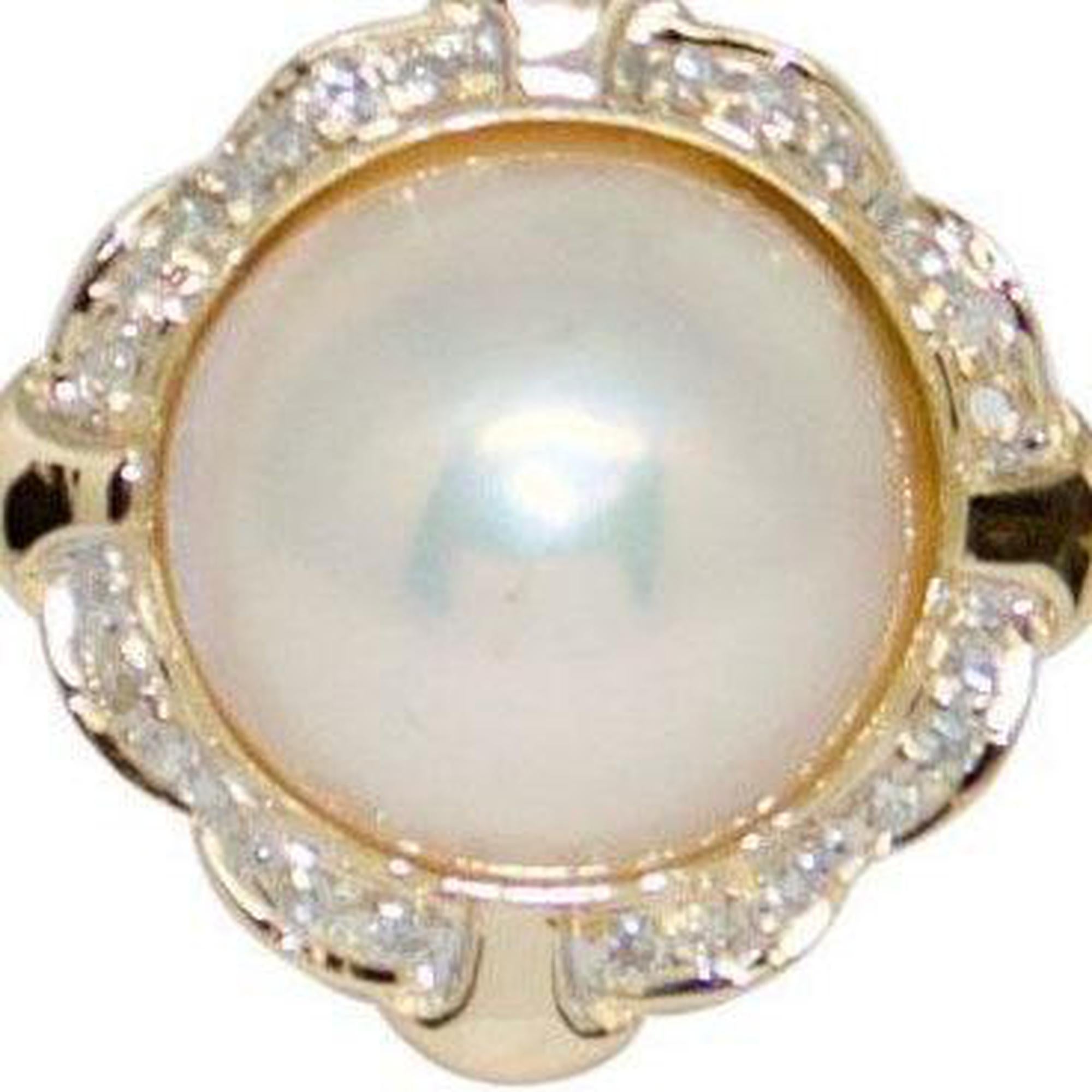 Mabe Pearl and Diamond Ring