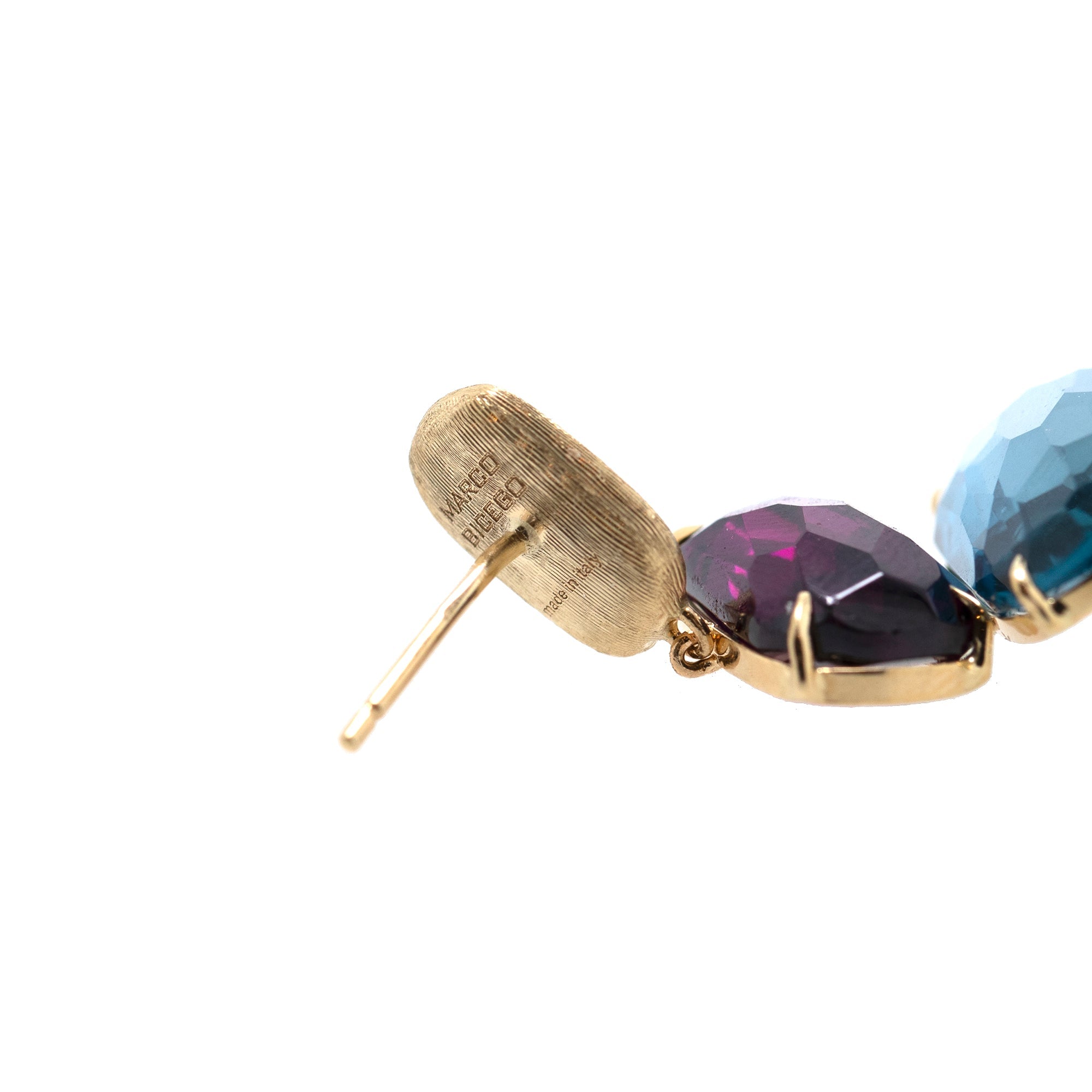 Marco Bicego 18k Gold Murano Multi Stone Drop Earrings w/ Box