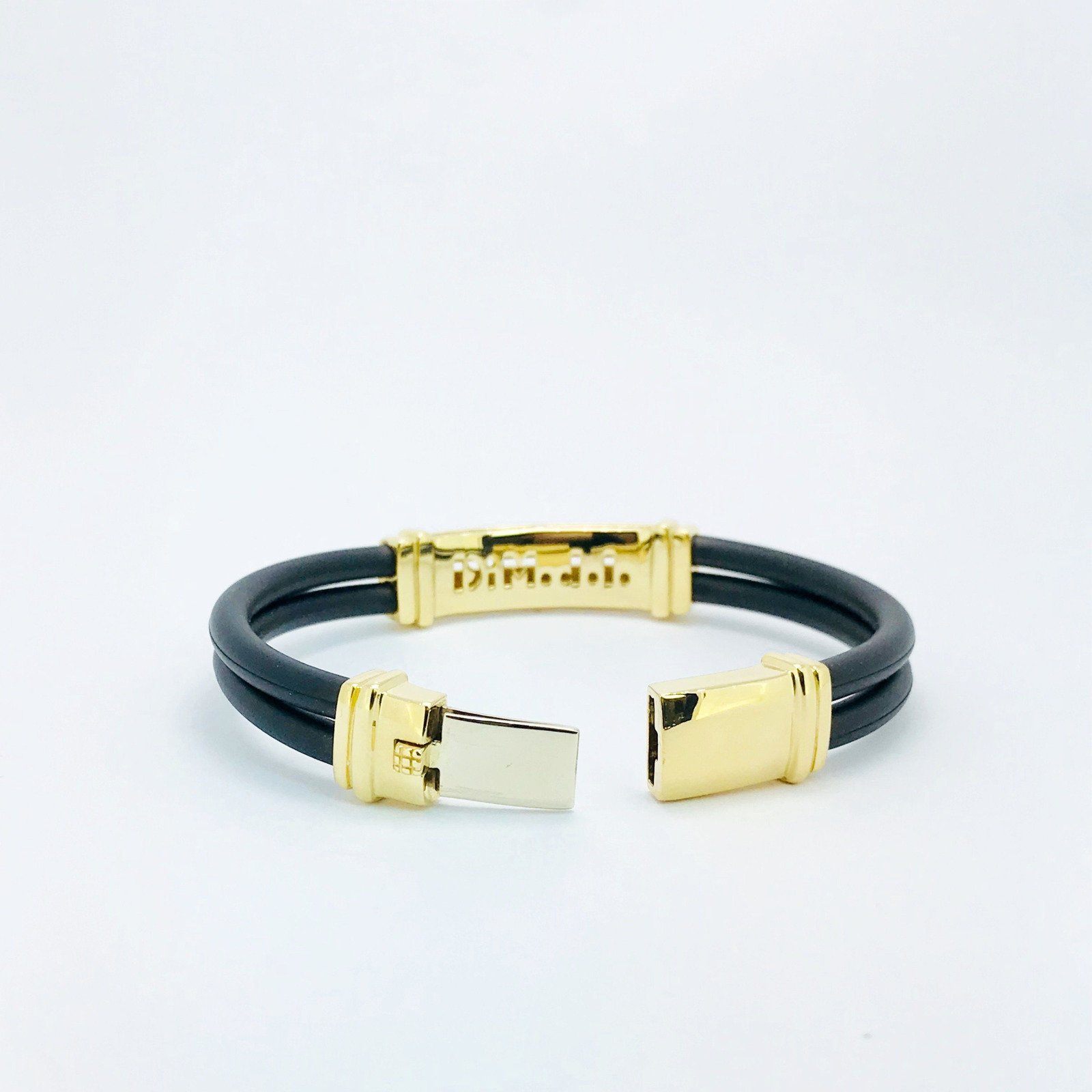 Men's Rubber and Gold Bracelet