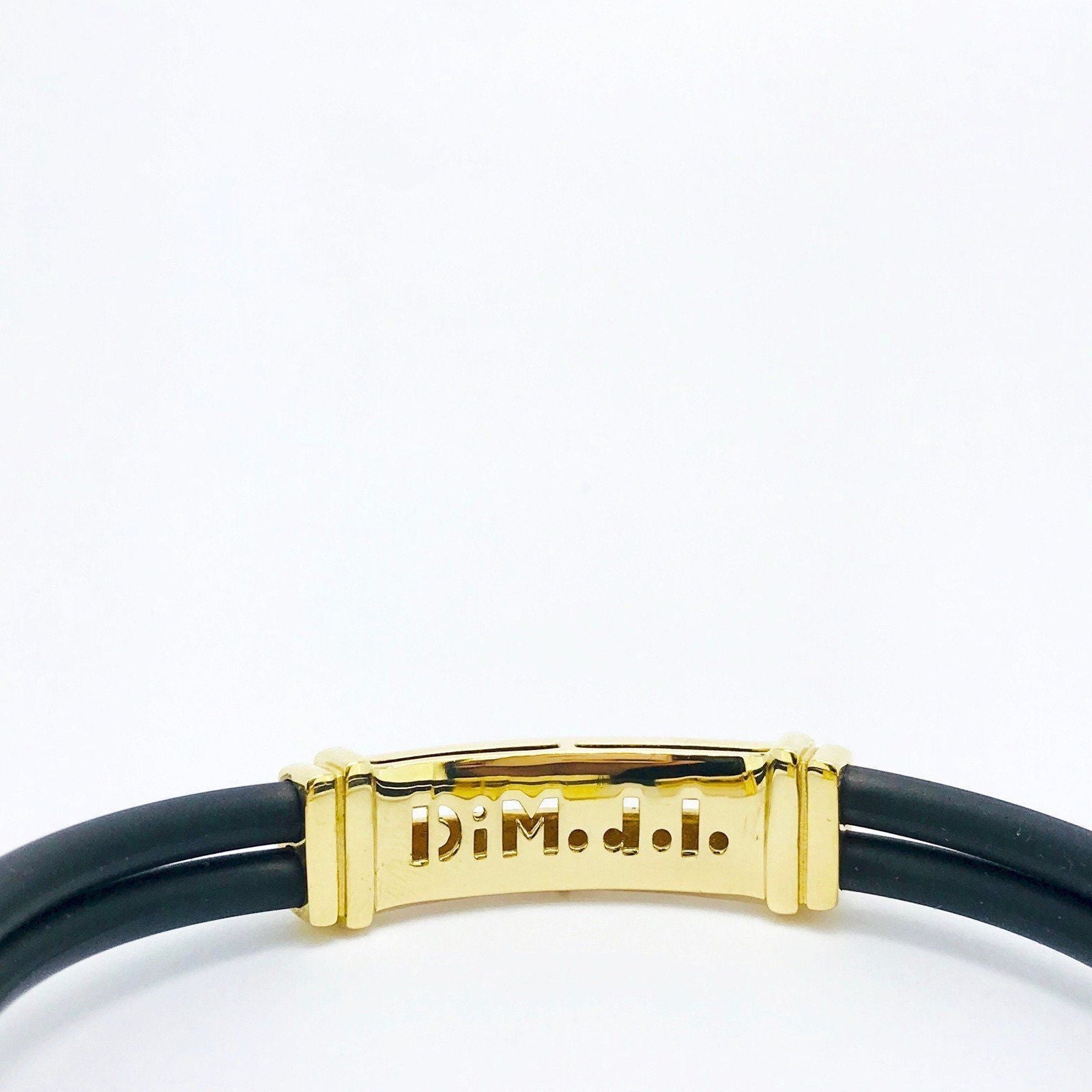 Men's Rubber and Gold Bracelet