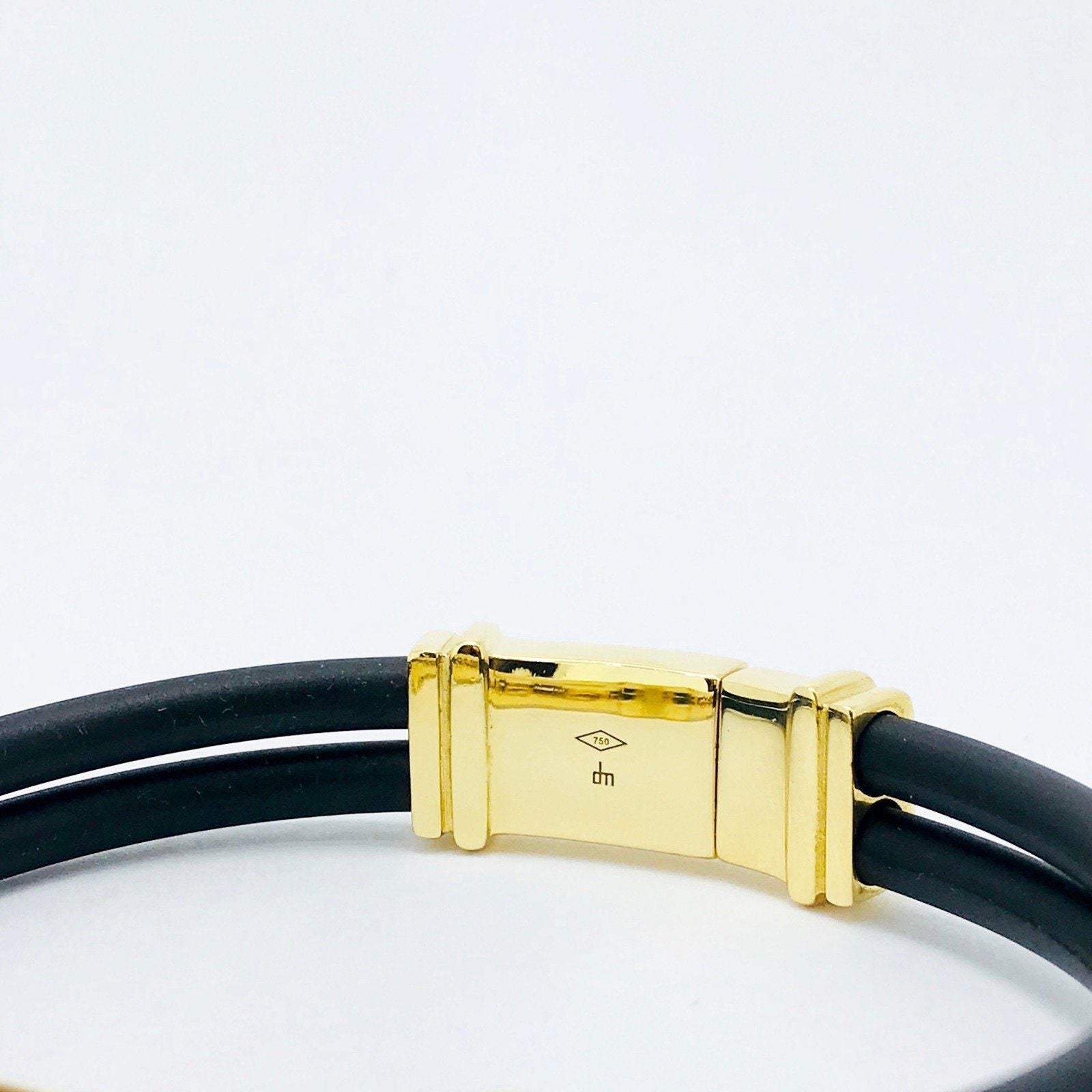 Men's Rubber and Gold Bracelet
