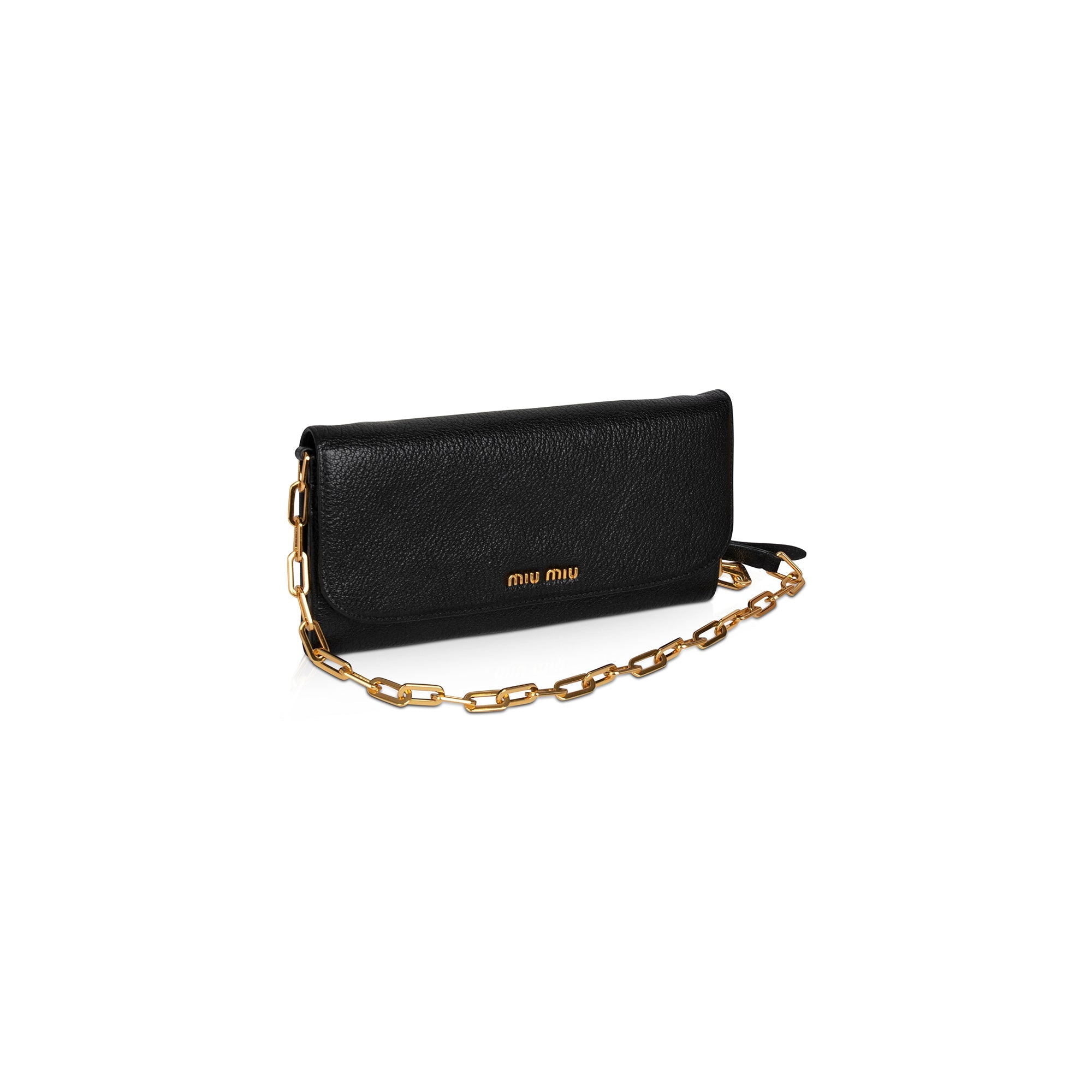 Miu Miu Madras Leather Wallet on Chain w/ Box