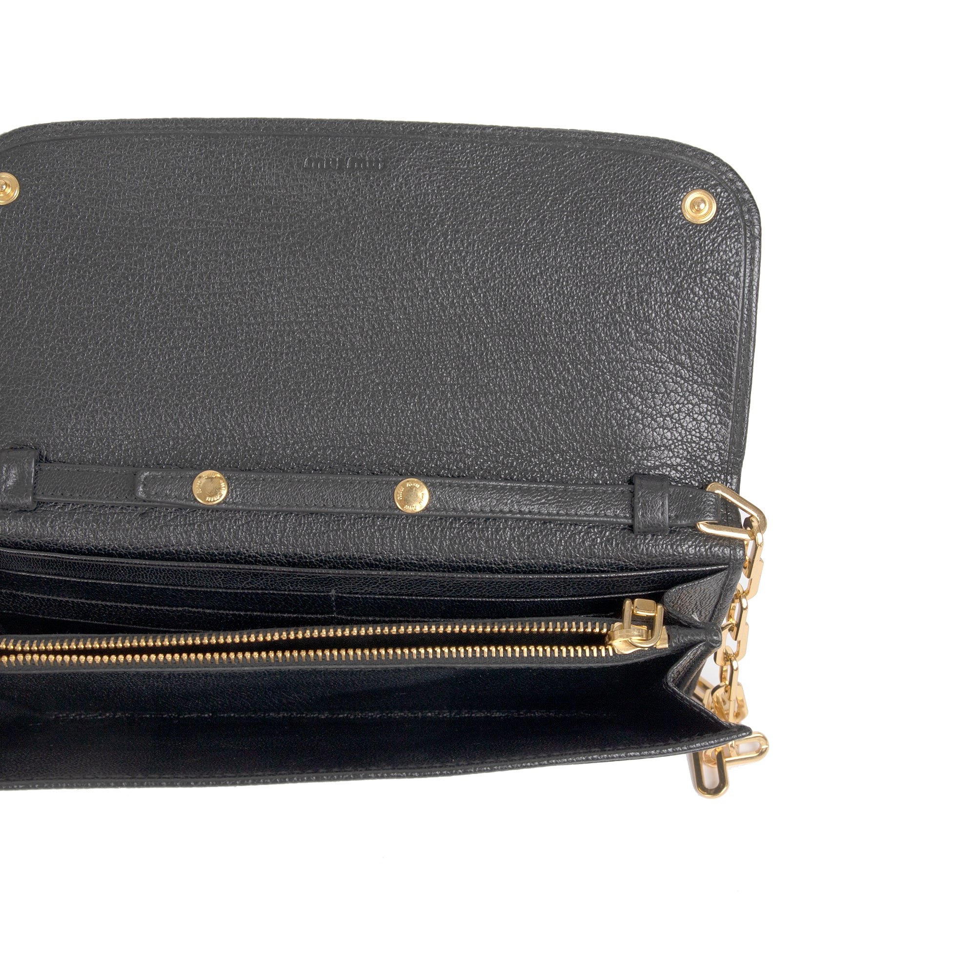 Miu Miu Madras Leather Wallet on Chain w/ Box