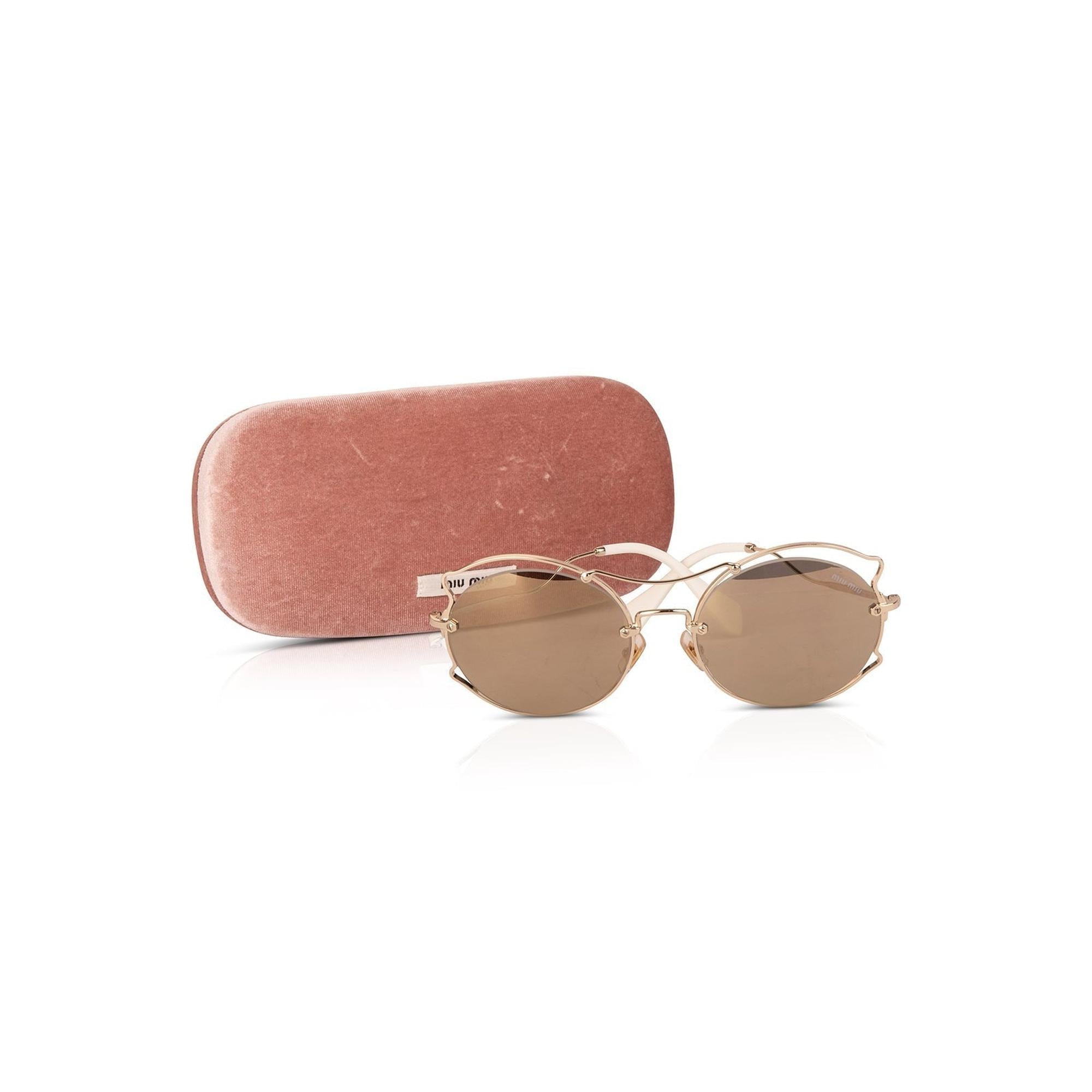 Miu Miu Scenique Evolution Round Mirrored Sunglasses