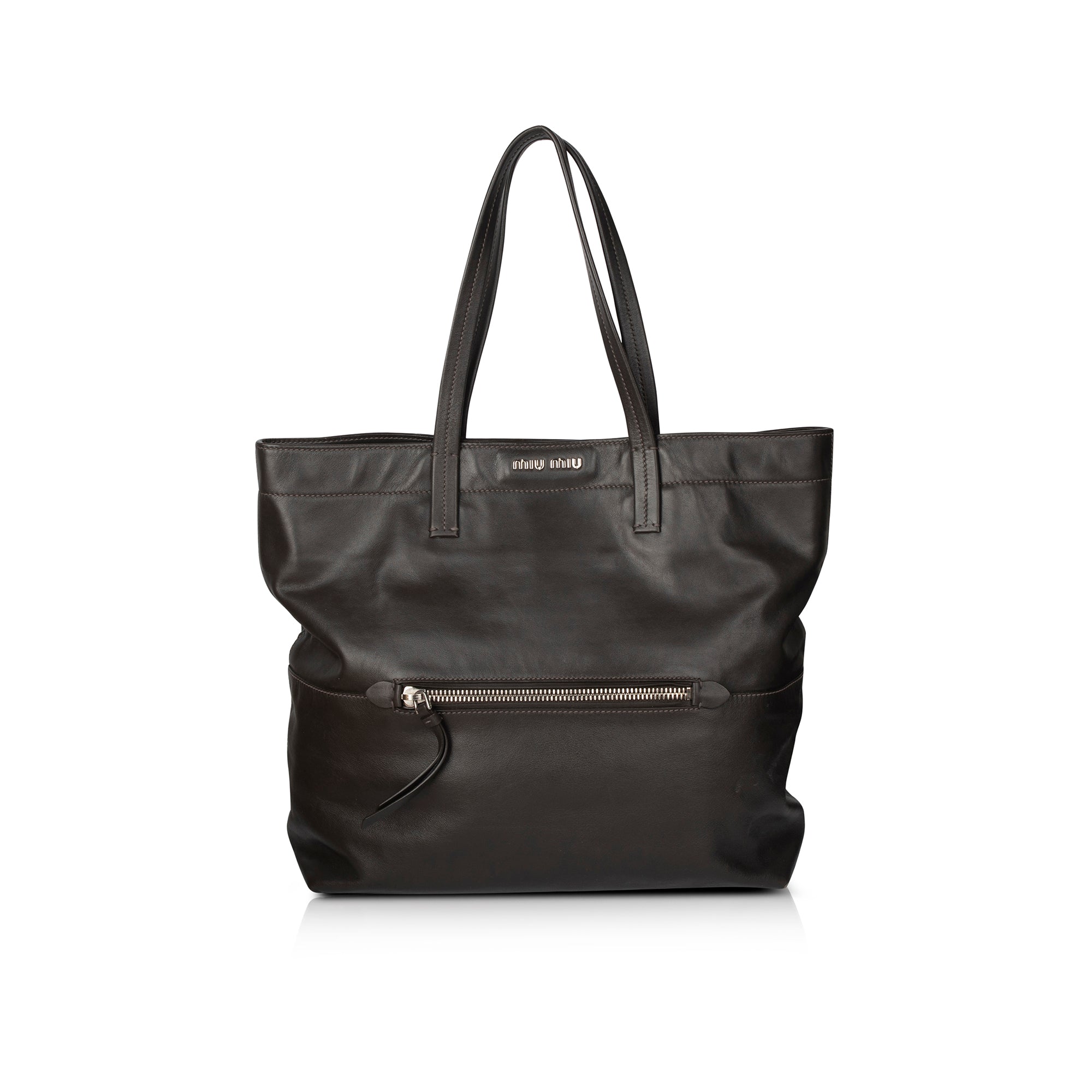 Miu Miu Vitello Soft Leather Shopping Tote