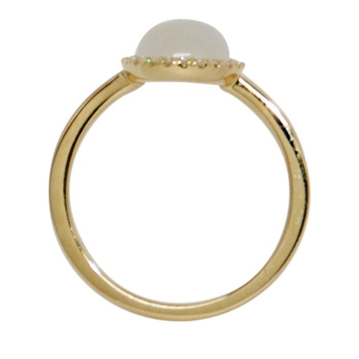 Moonstone and Diamond Ring