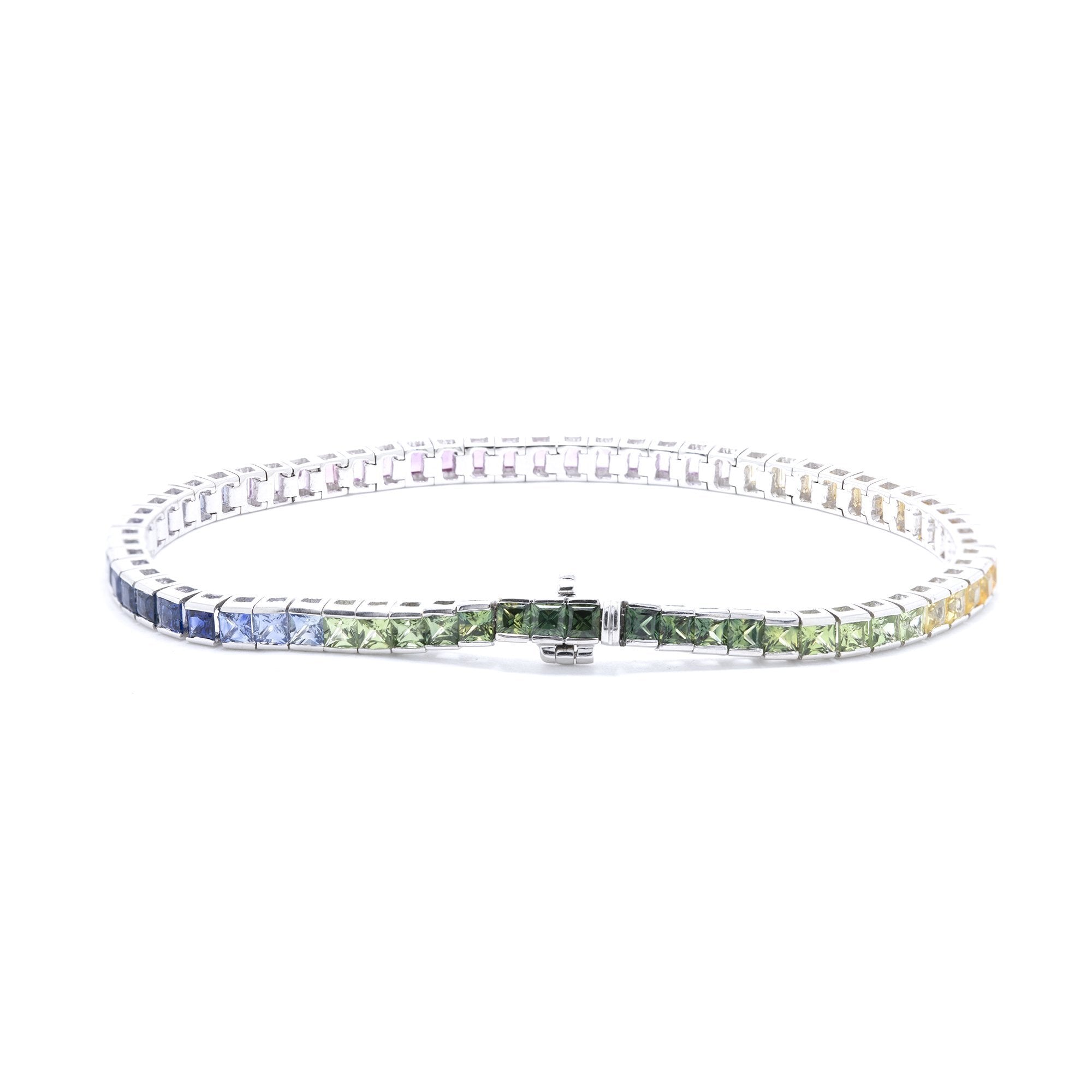 Multi-Colour Sapphire Tennis Bracelet