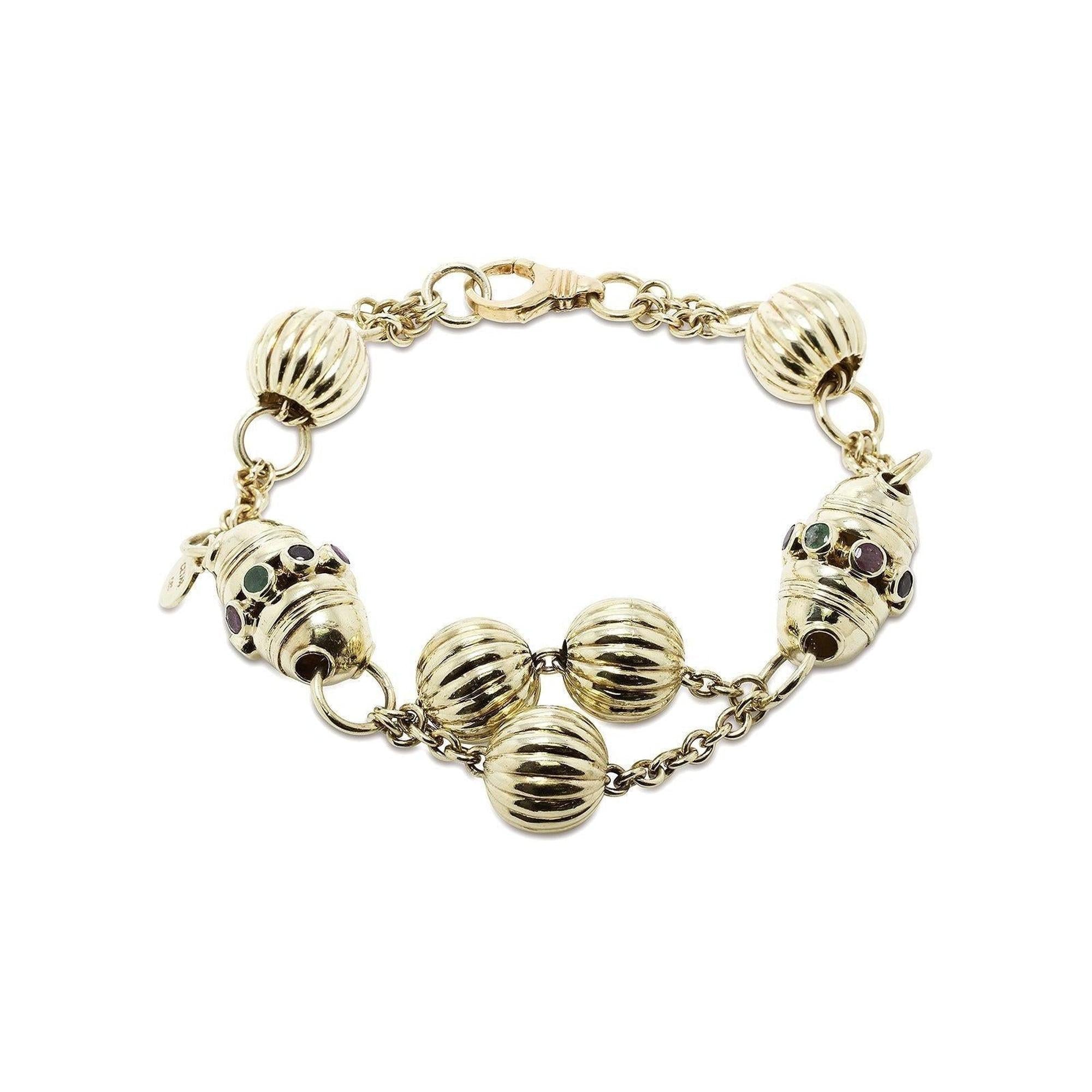 Multi-Coloured Stone Charm Bracelet