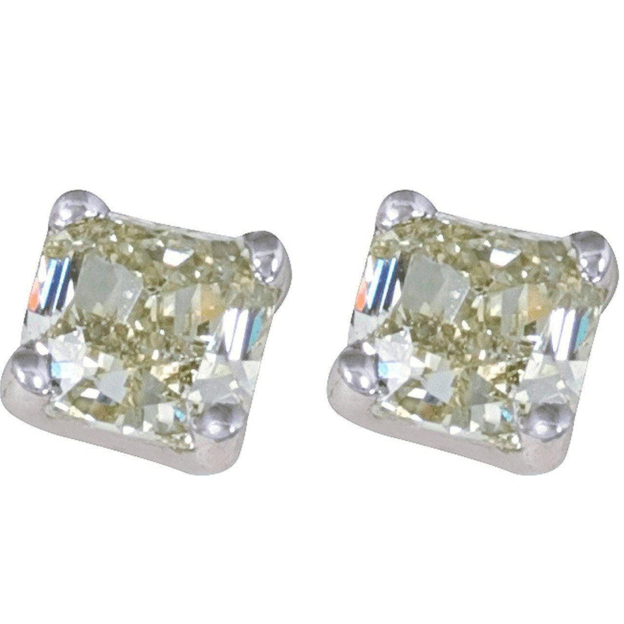 Natural Yellow Diamond Stud Earrings