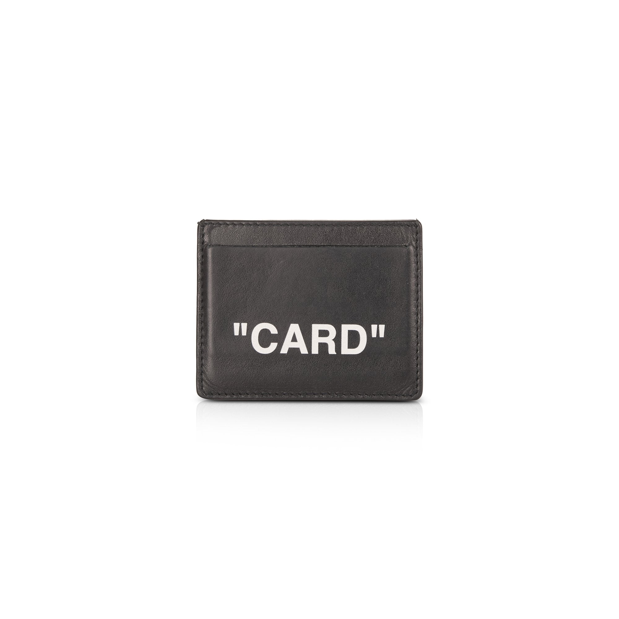 Off White Quote "Card" Leather Card Holder