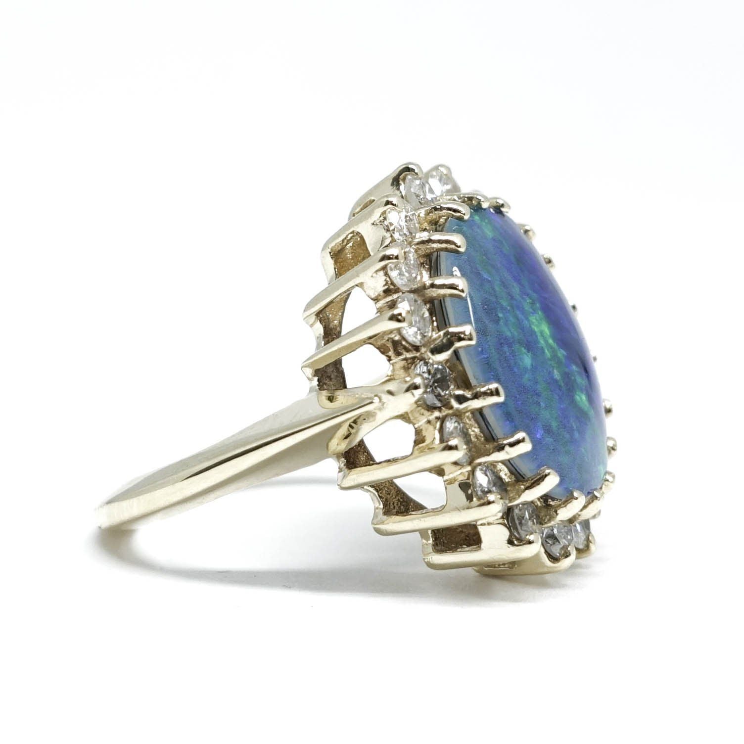 Opal and Diamond Cocktail Ring