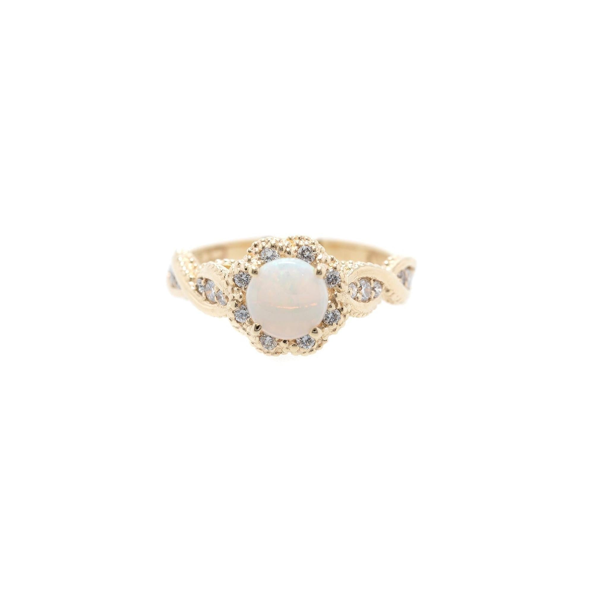 Opal and Diamond Cocktail Ring