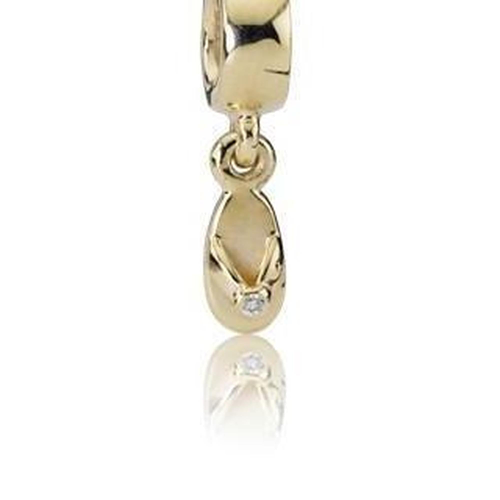 Pandora 14k Gold Flip Flop Charm w/ Diamond