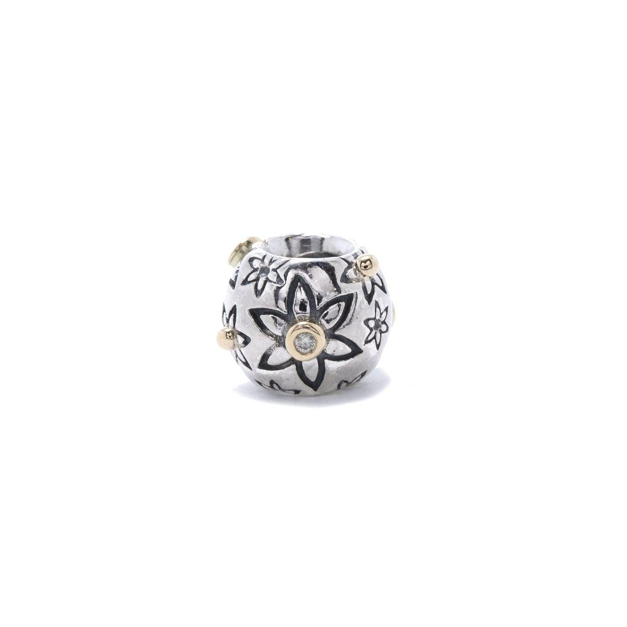 Pandora 2-Tone Flower Power Charm with Diamonds