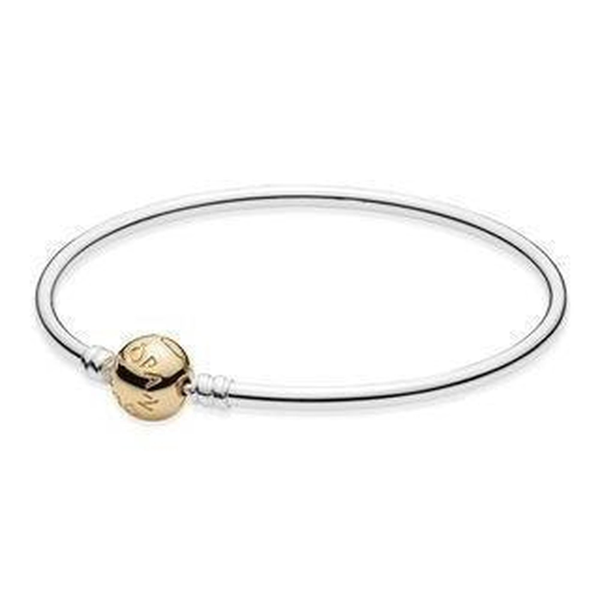 Pandora Bangle with 14k Gold Clasp, 19 cm