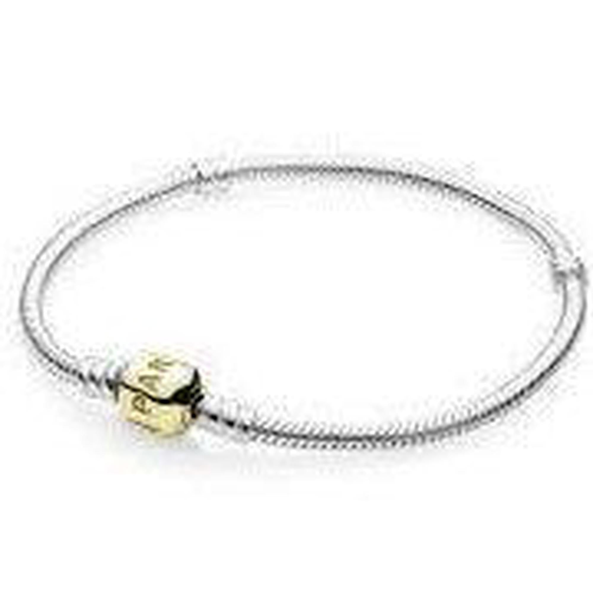 Pandora Charm Bracelet with 14K Yellow Gold Barrel Clasp, 7.1"/18 cm Long