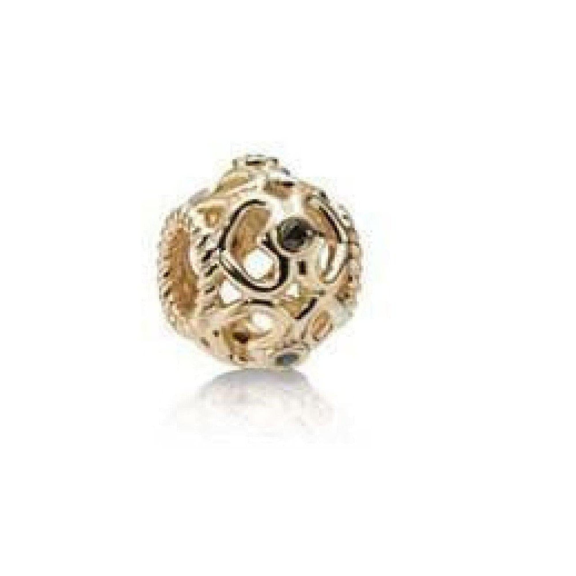 Pandora Gold Open Heart Black Diamond Charm