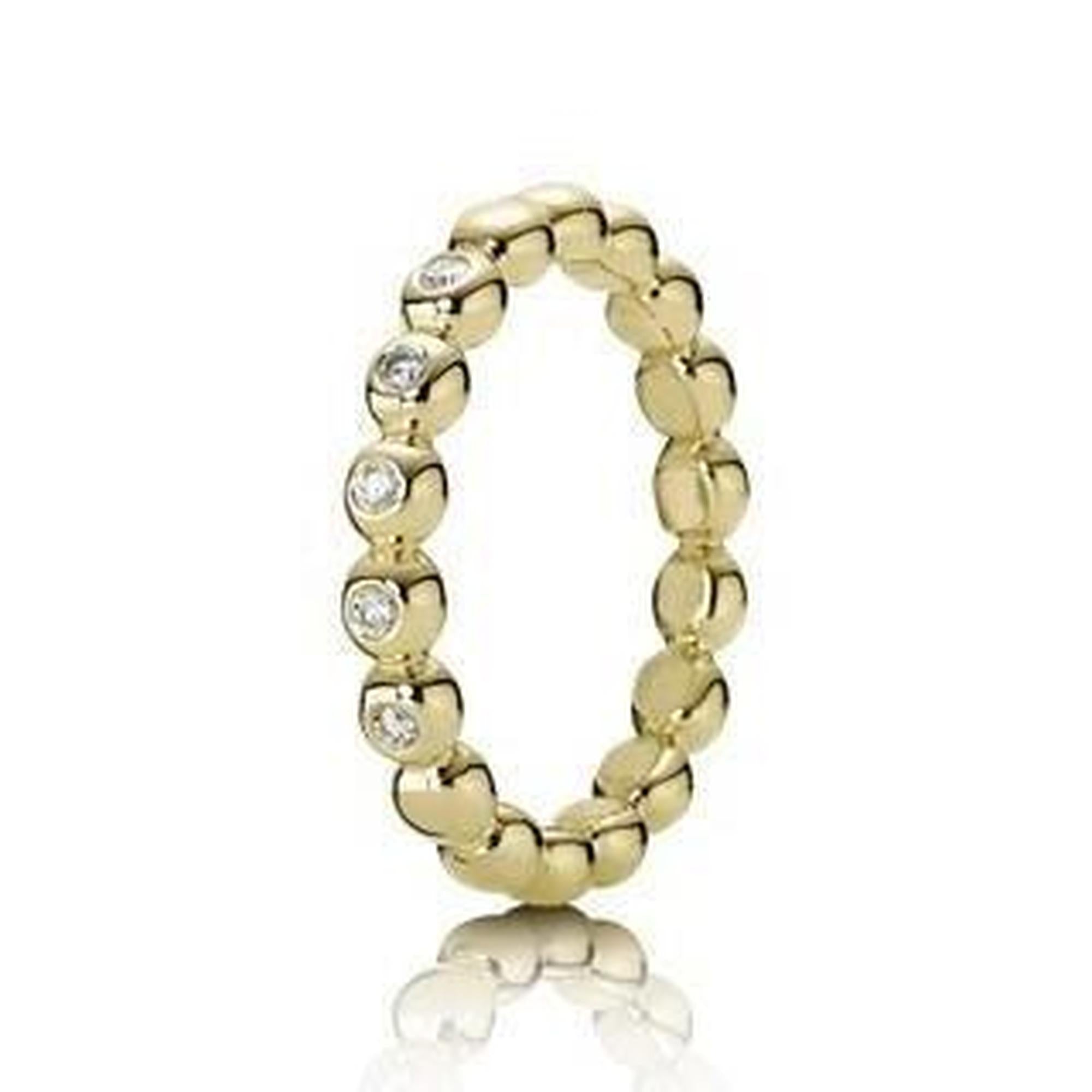 Pandora Gold Ring with Diamonds; Size 7