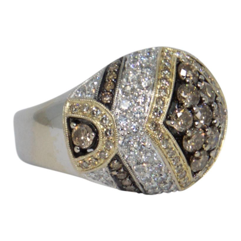 Pave Coloured Diamond Dome Ring