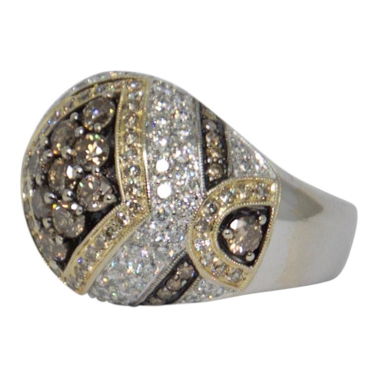 Pave Coloured Diamond Dome Ring