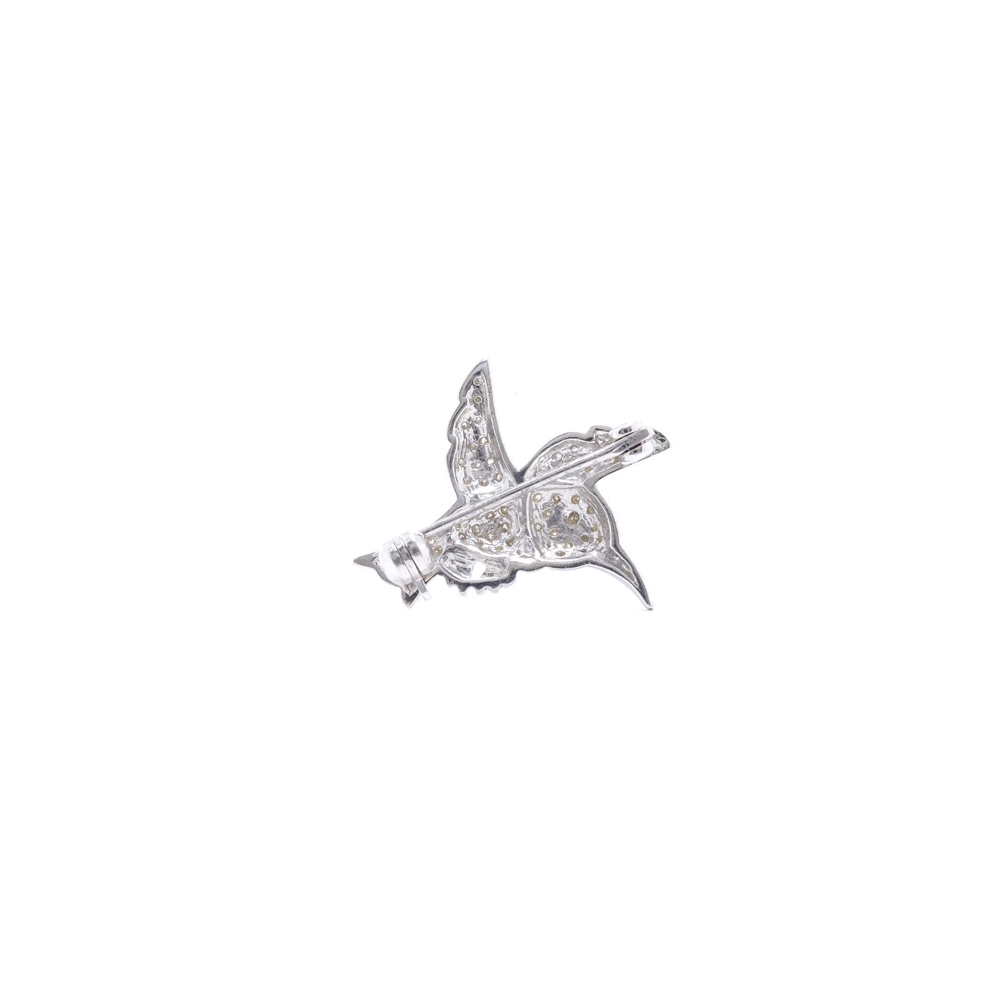 Pave Diamond Bird Brooch