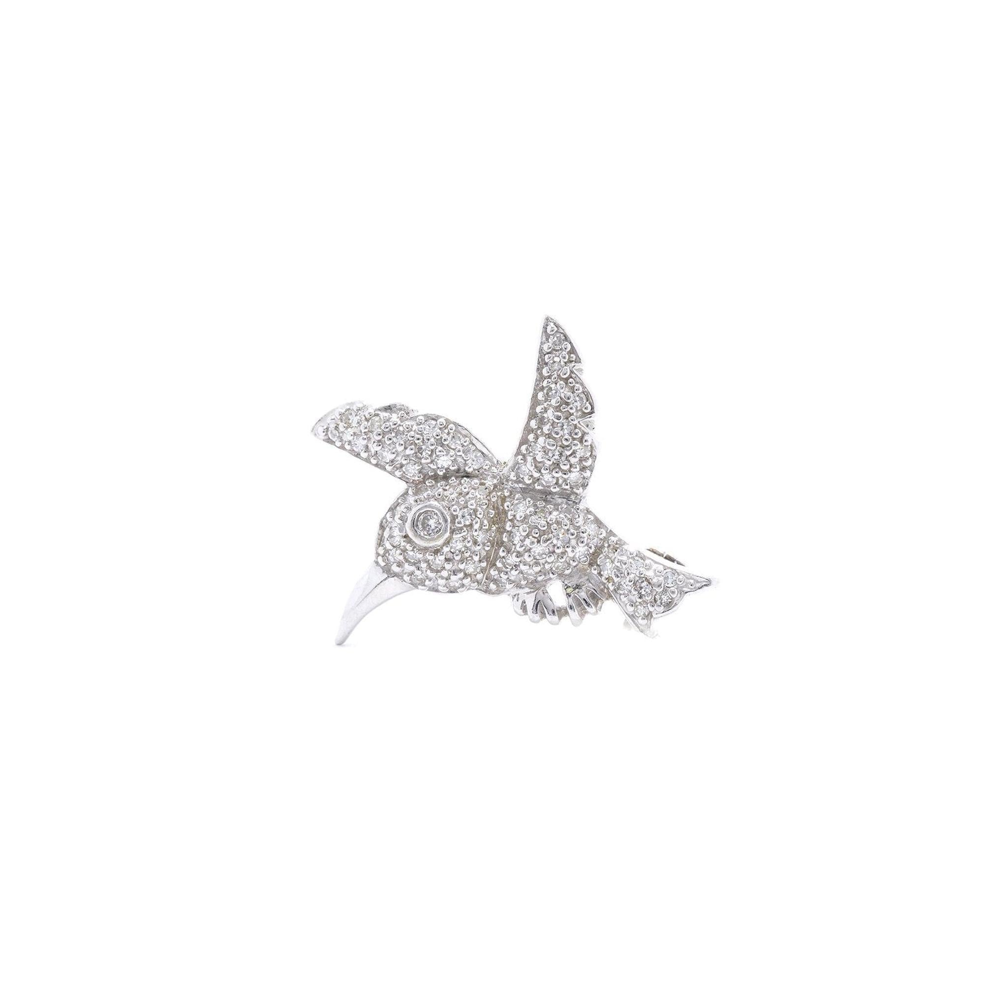 Pave Diamond Bird Brooch