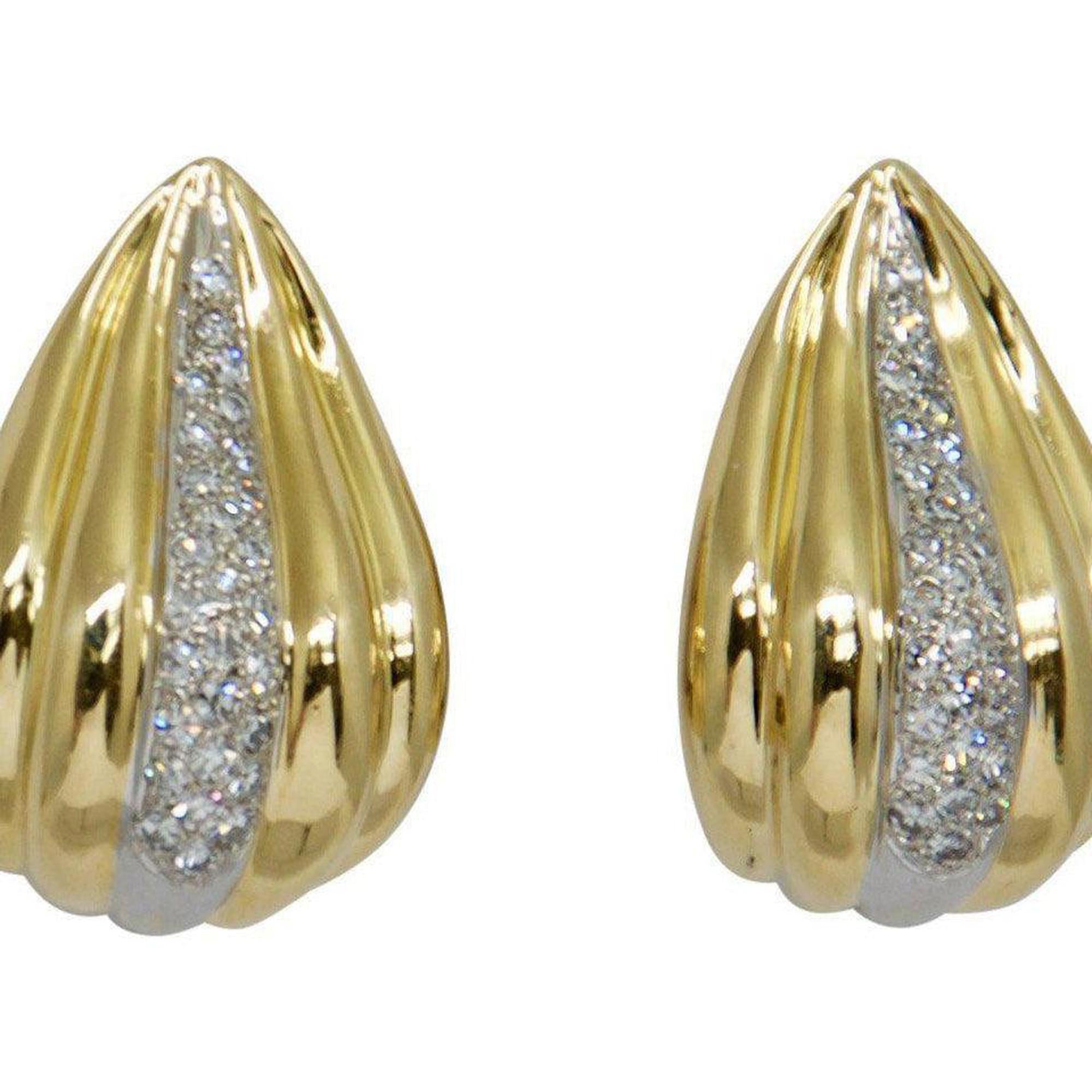 Pave Diamond Clip On Earrings
