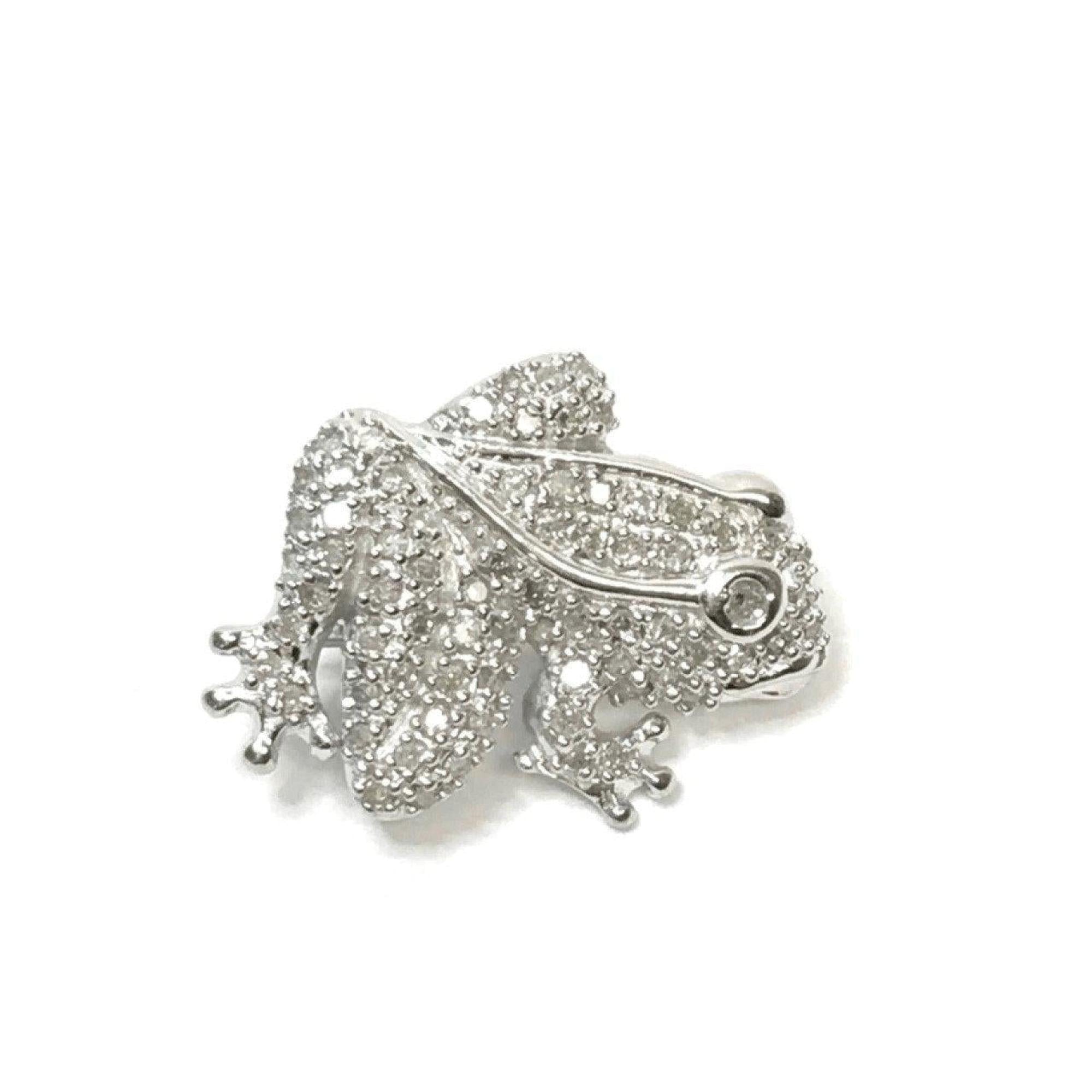 Pave Diamond Frog Brooch
