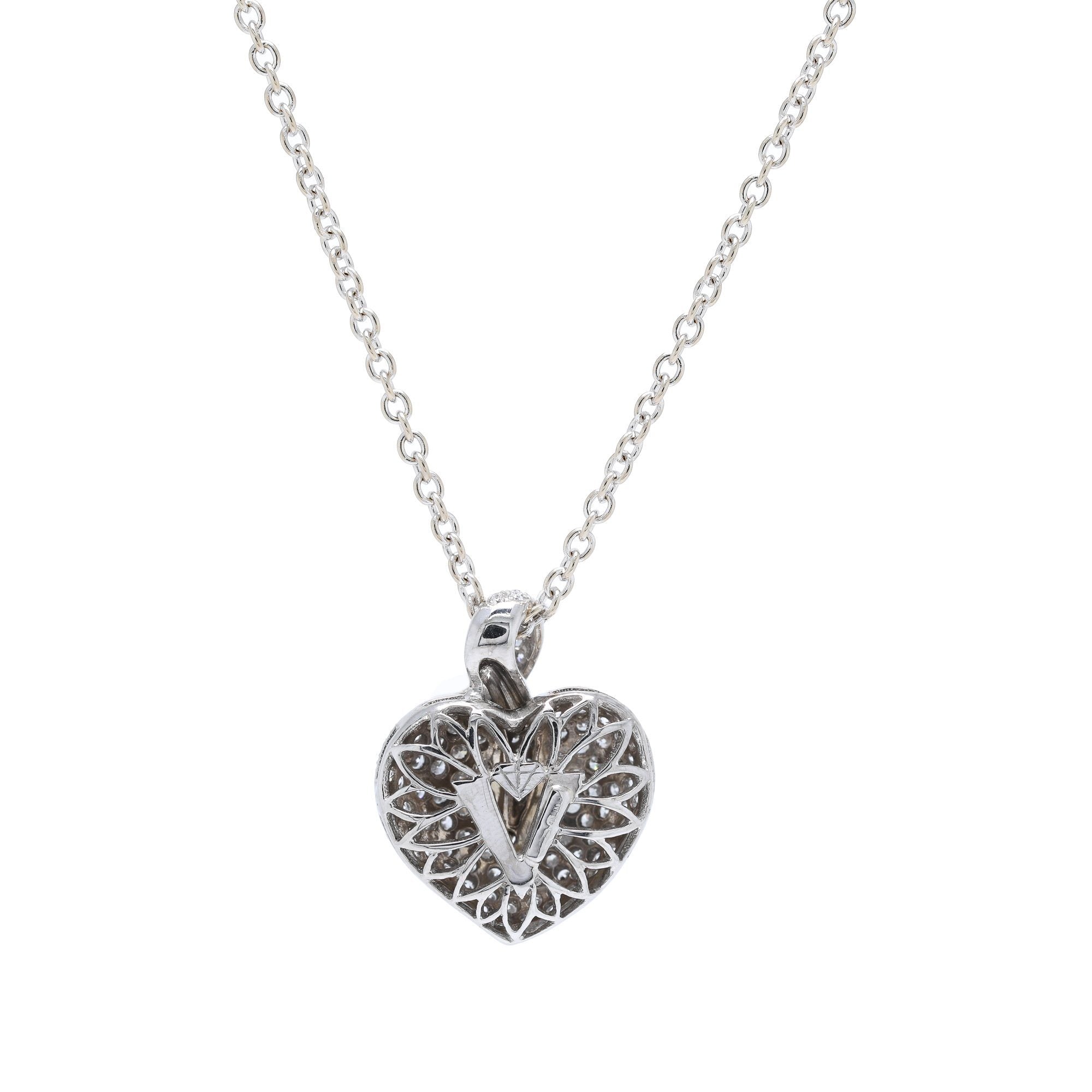 Pave Diamond Heart Pendant Necklace – Oliver Jewellery