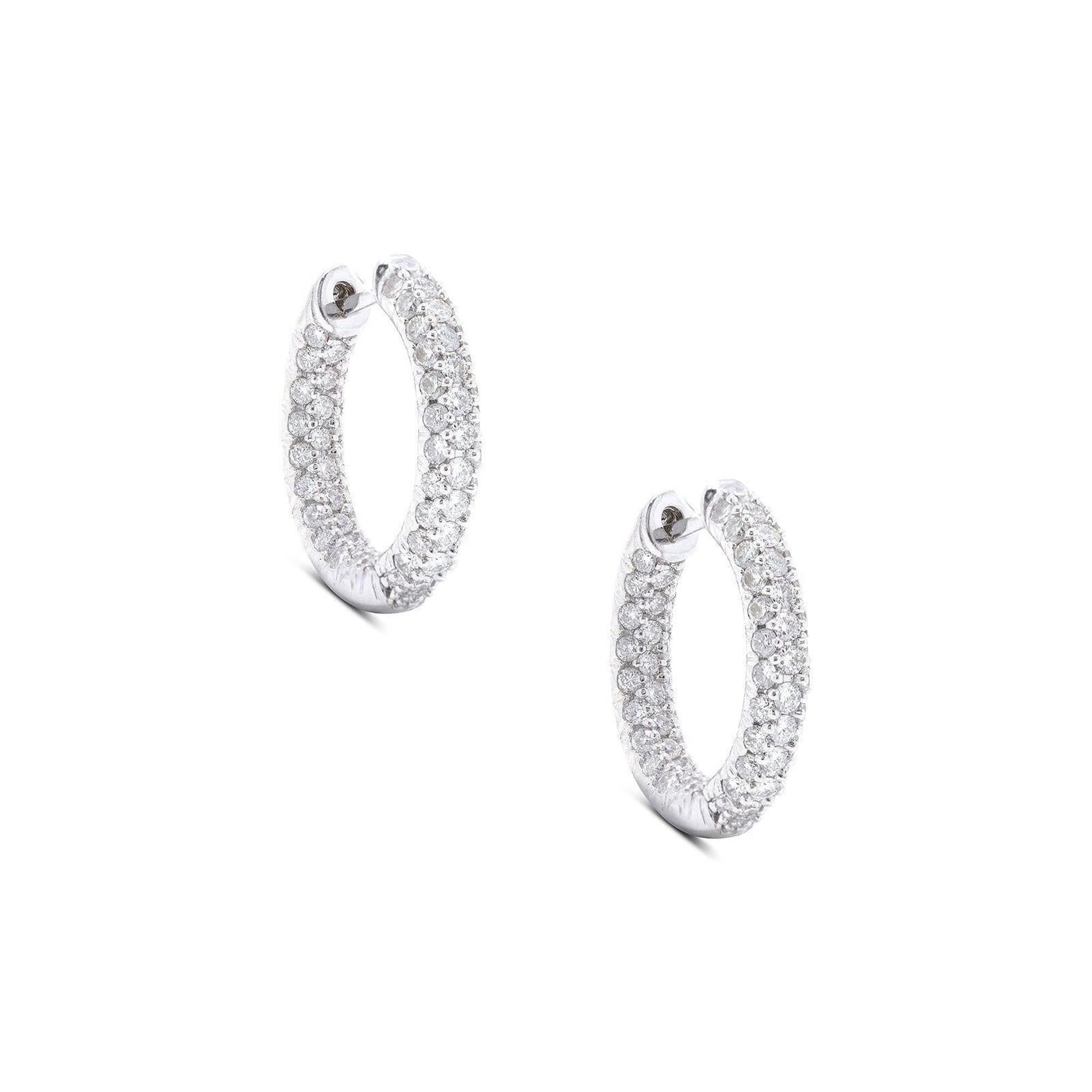 Pave Diamond Inside-Out Huggie Earrings