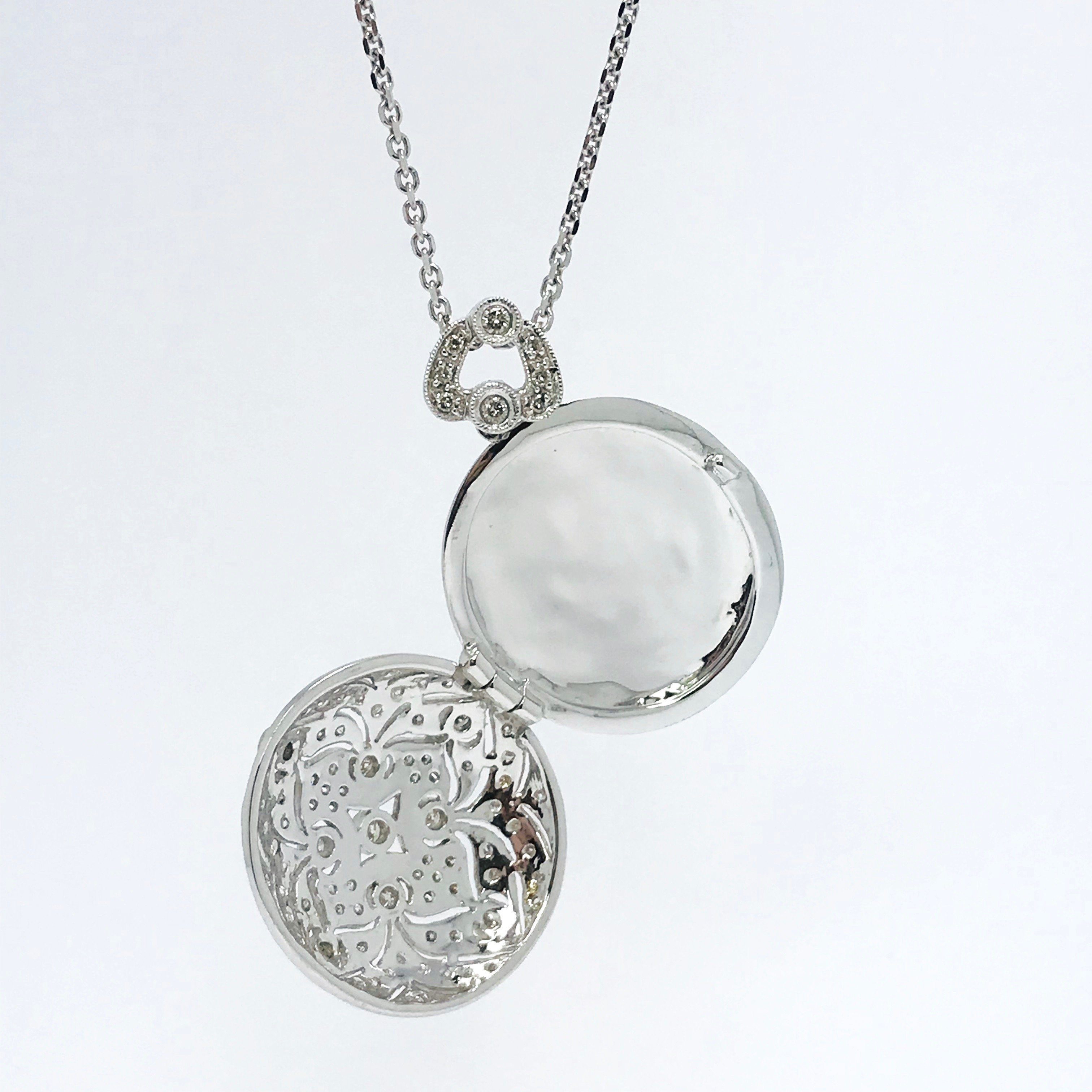 Pave Diamond Oval Locket Pendant