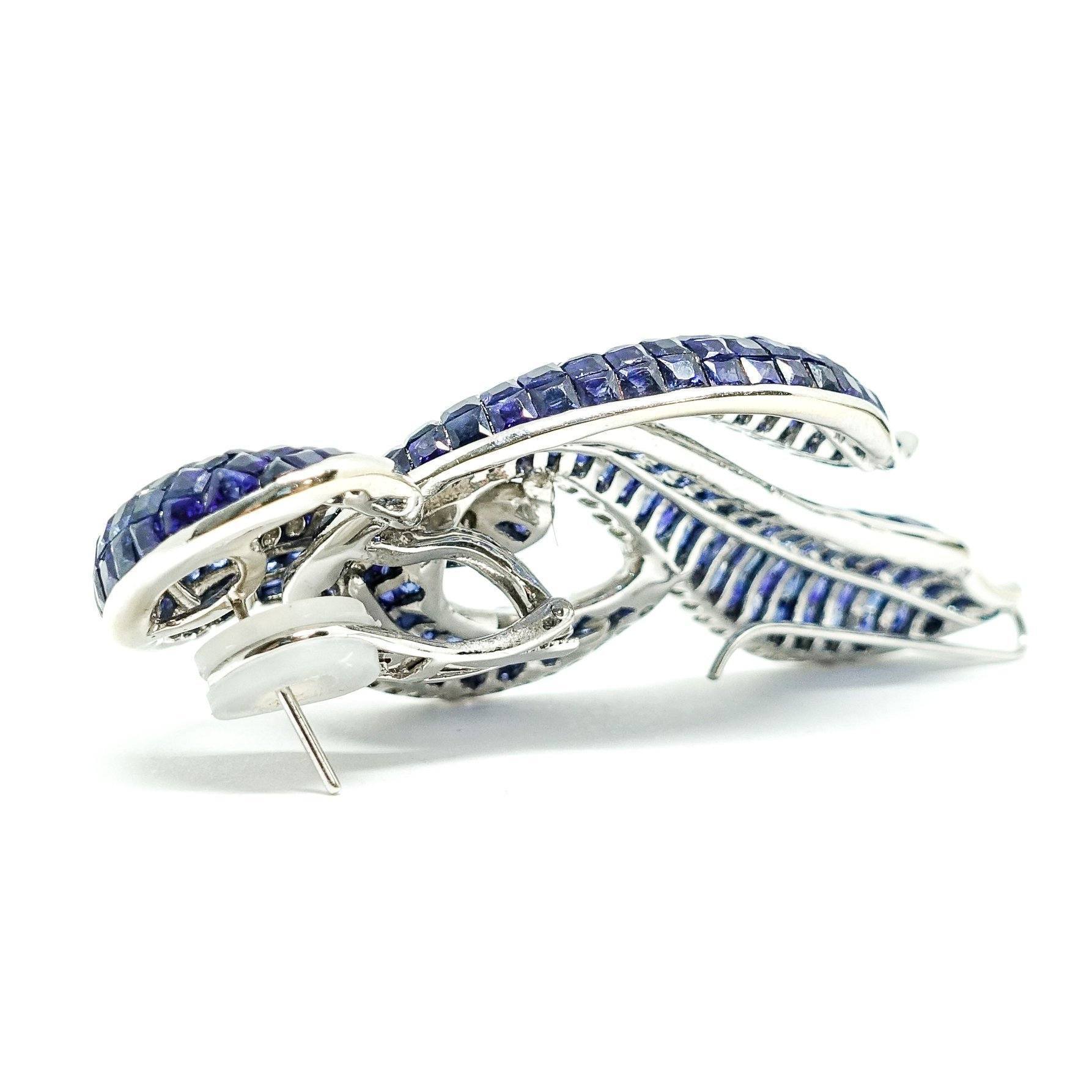 Pave Sapphire and Diamod Earrings