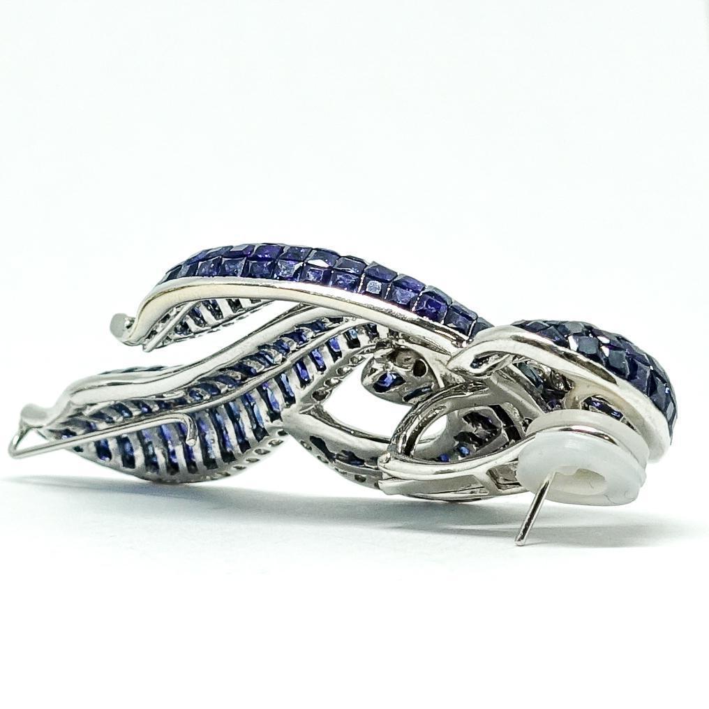 Pave Sapphire and Diamod Earrings