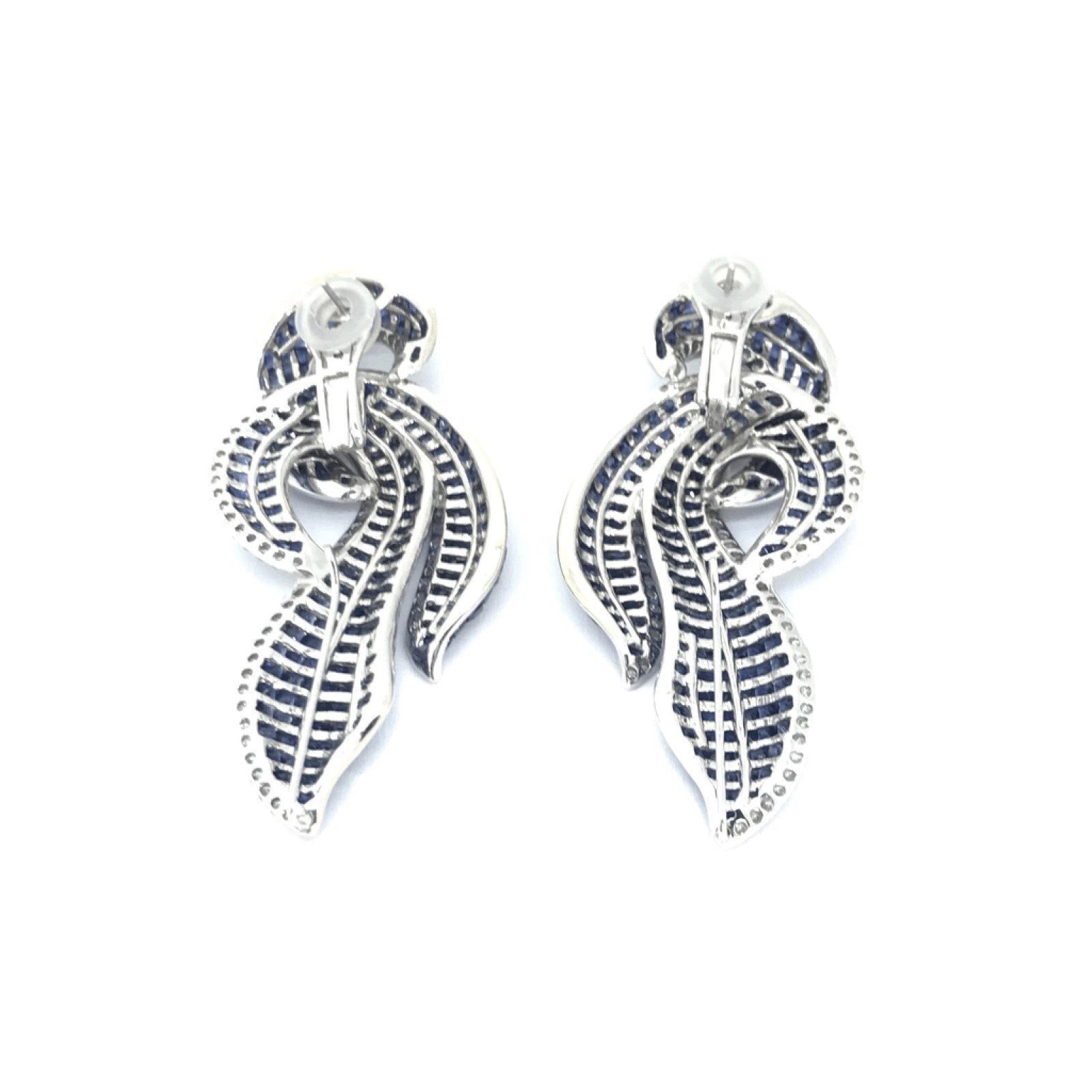 Pave Sapphire and Diamod Earrings