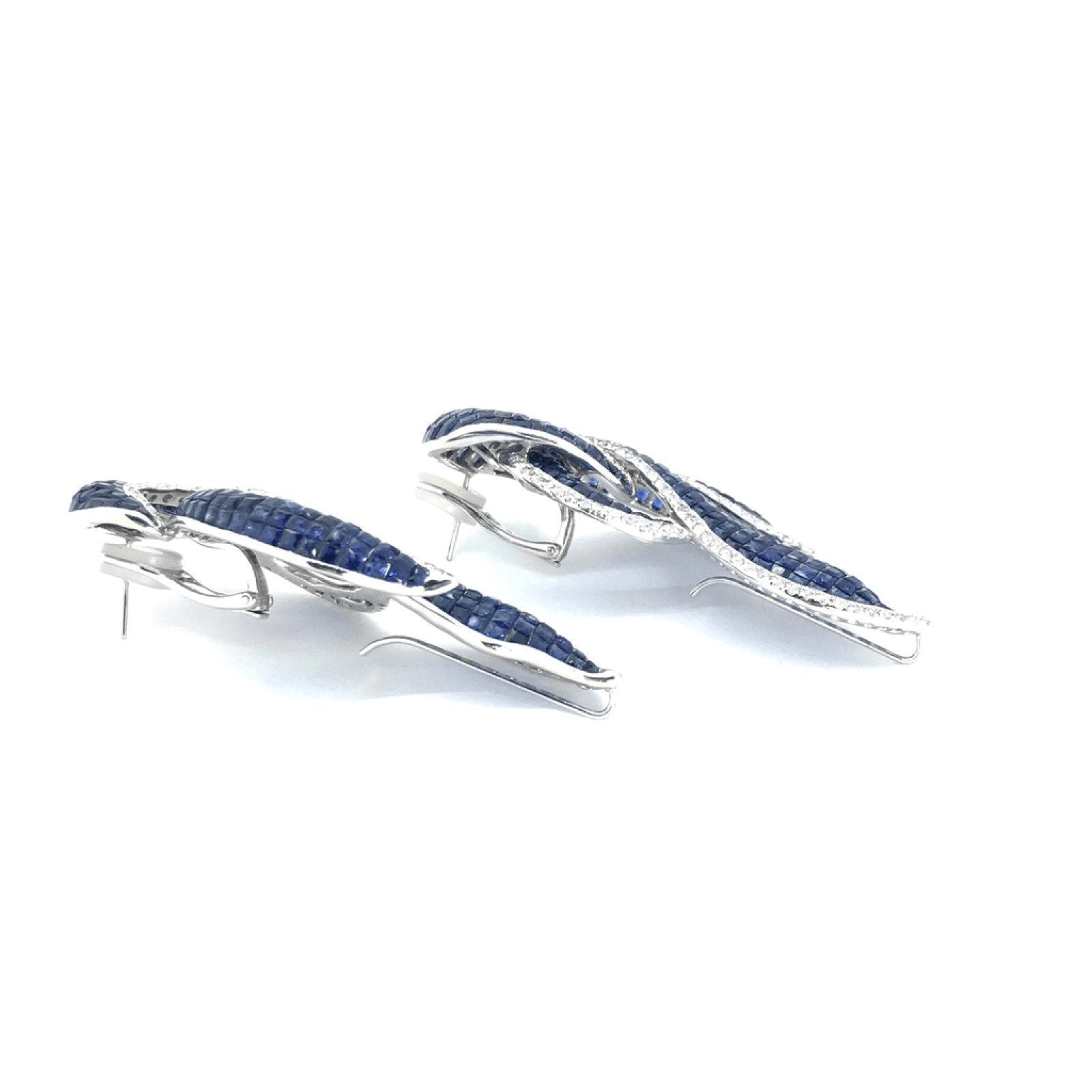 Pave Sapphire and Diamod Earrings