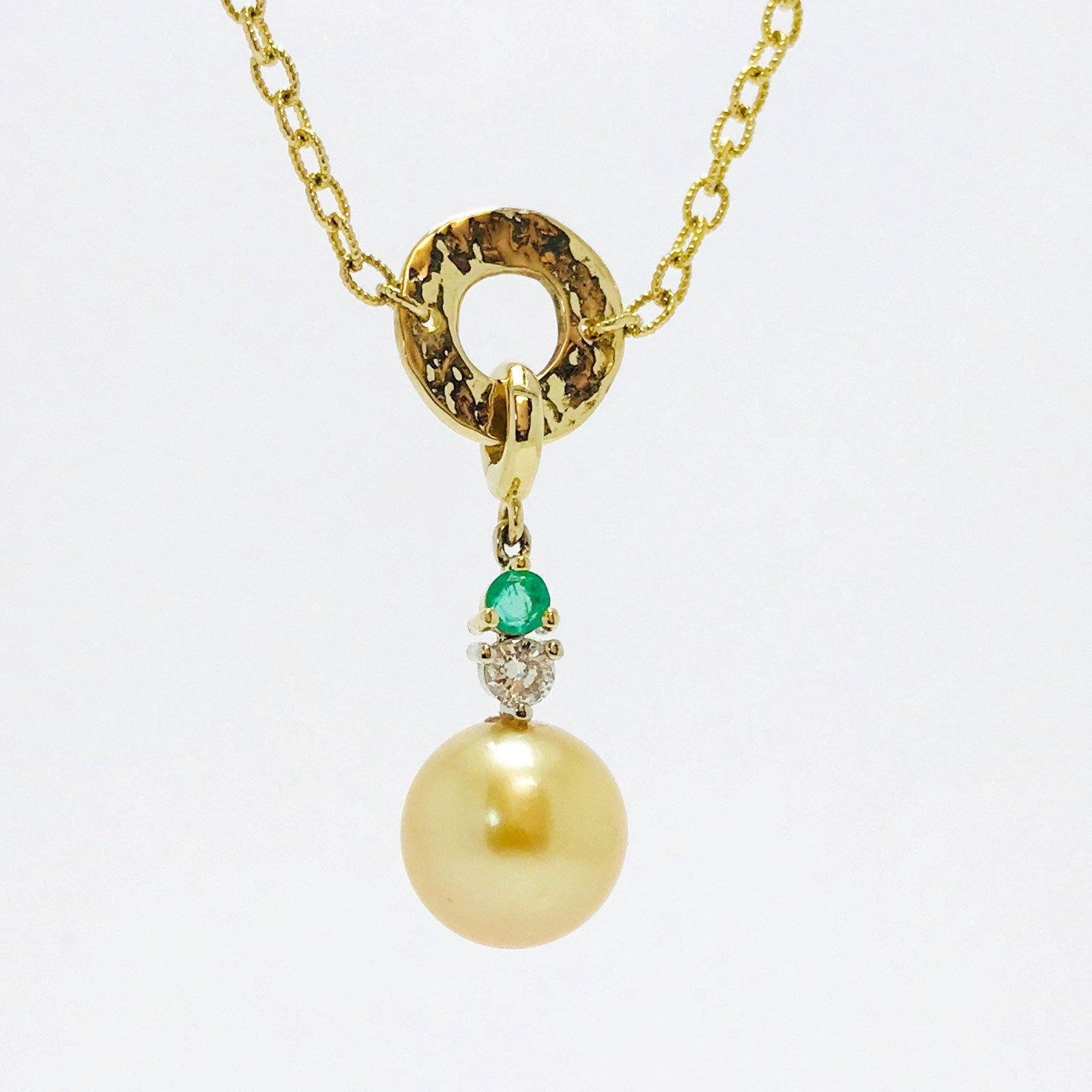 Pearl, Emerald and Diamond Necklace