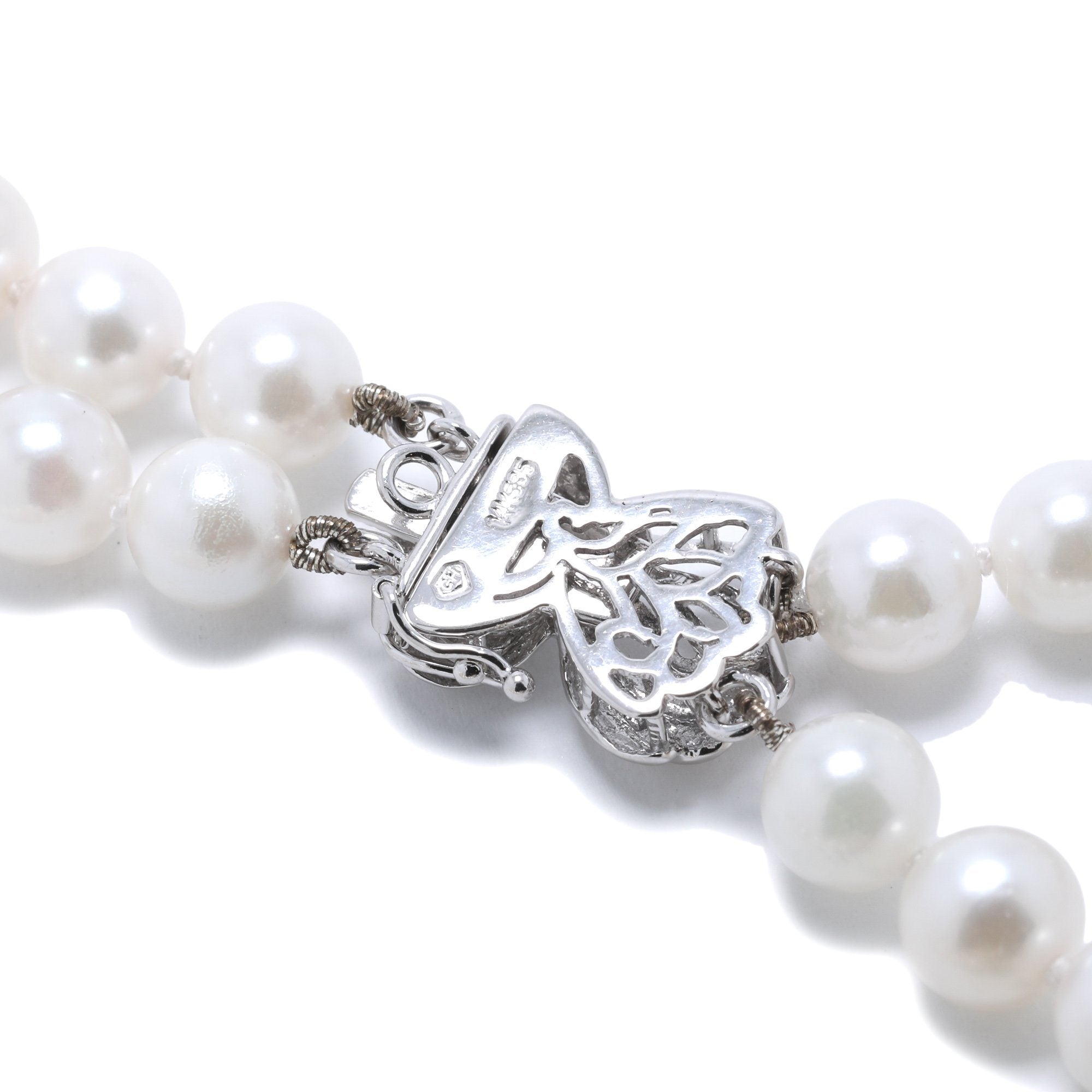 Pearl Necklace with Pink Tourmalines and Diamond Pendant