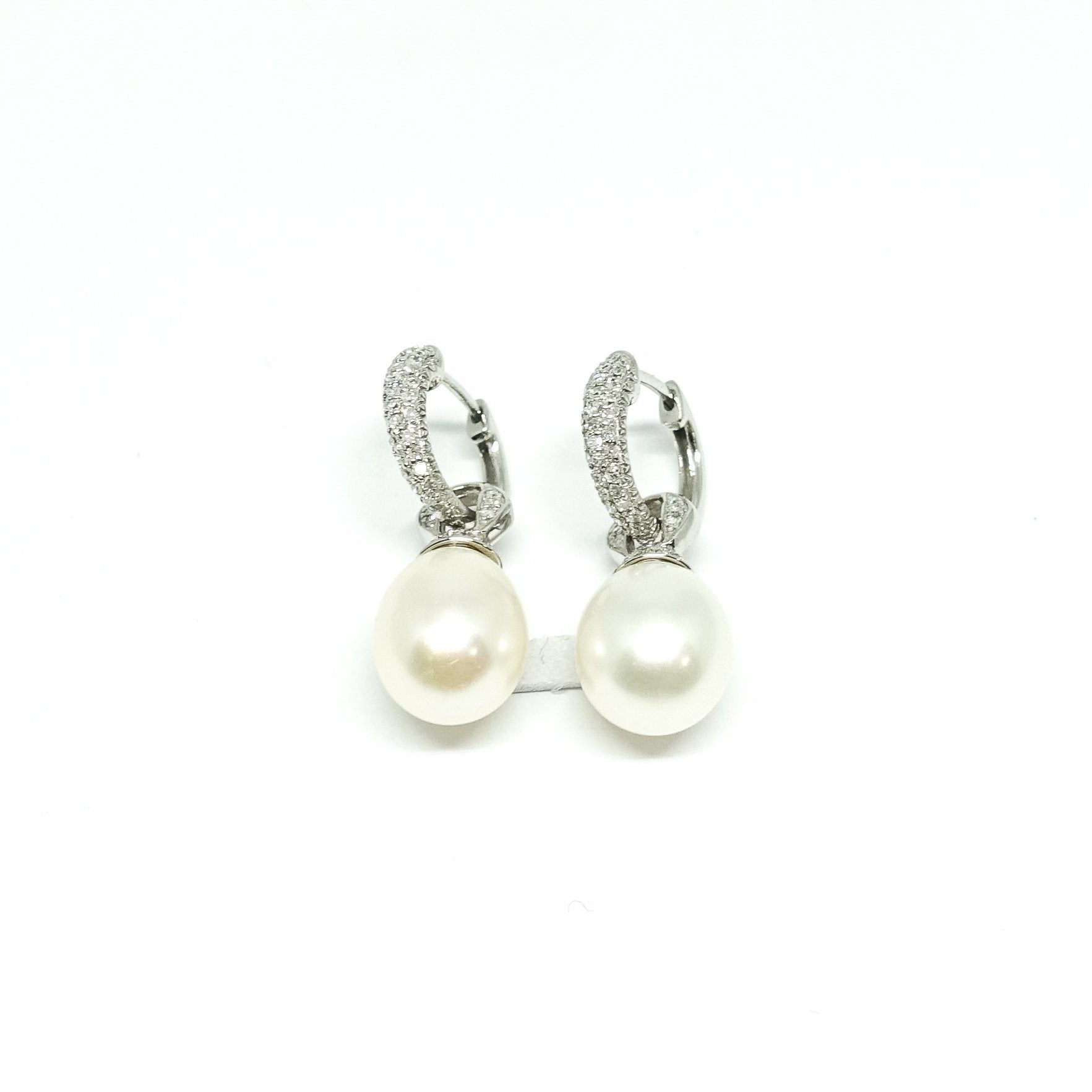 Pearl and Diamond Drop Earrings