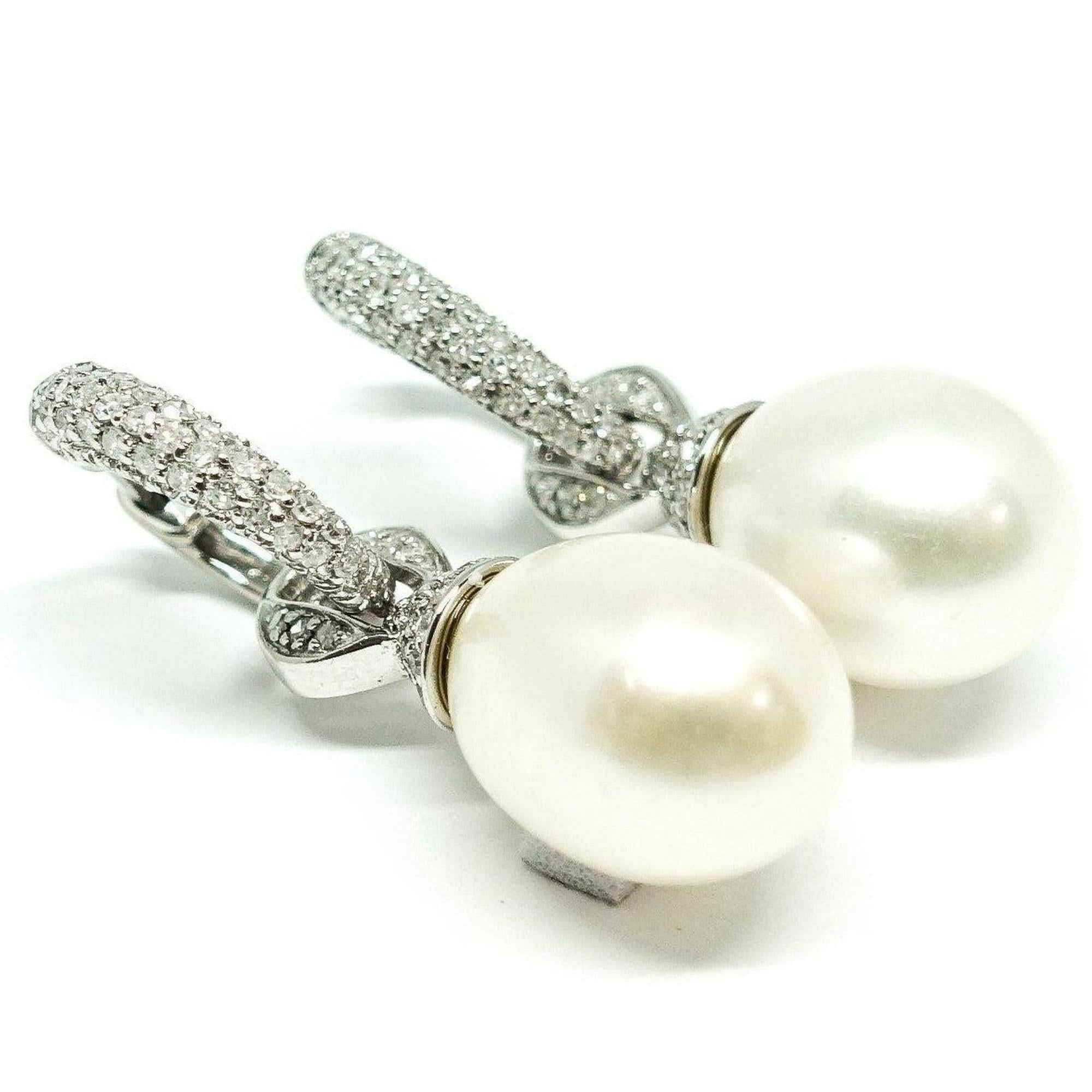 Pearl and Diamond Drop Earrings