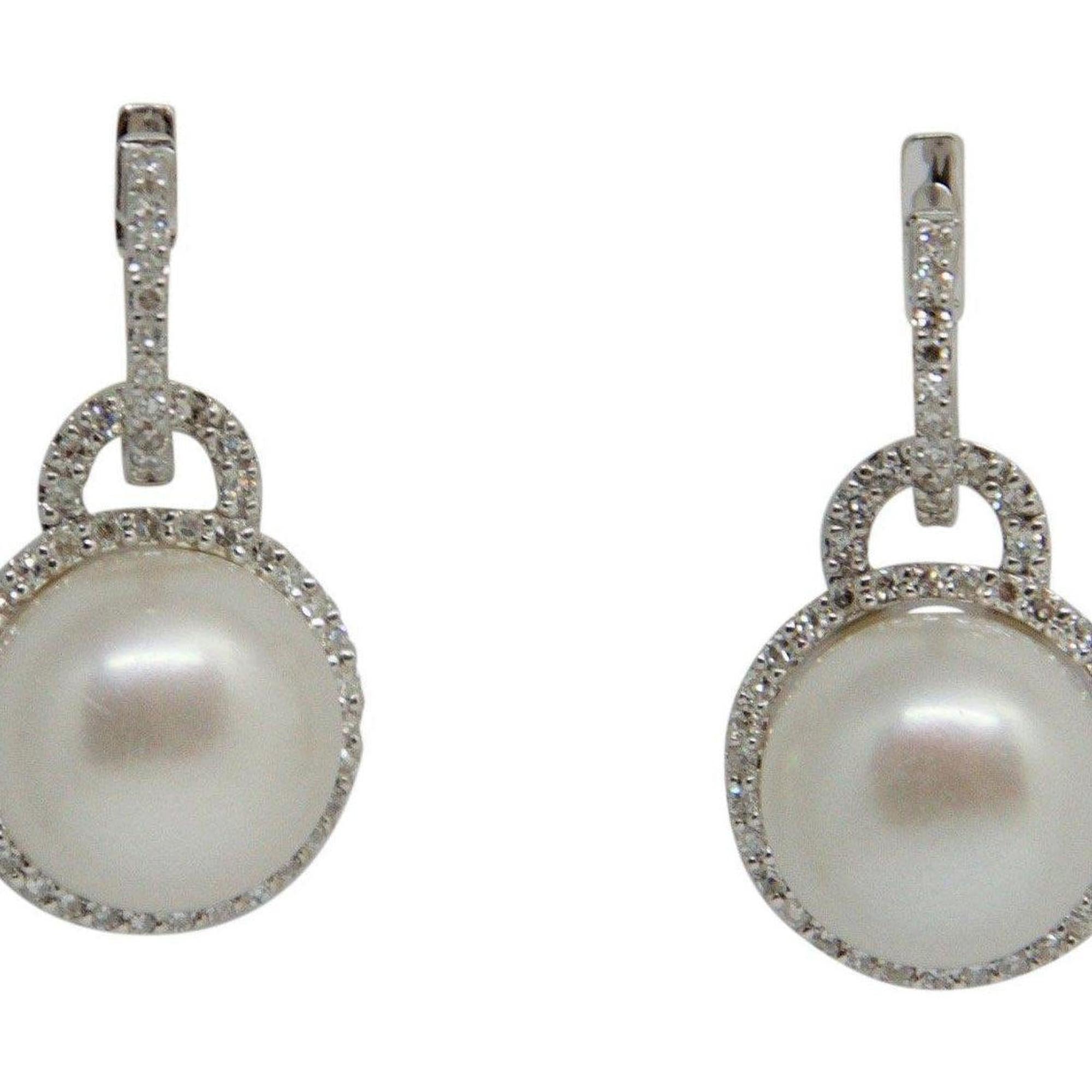Pearl and Diamond Drop Earrings