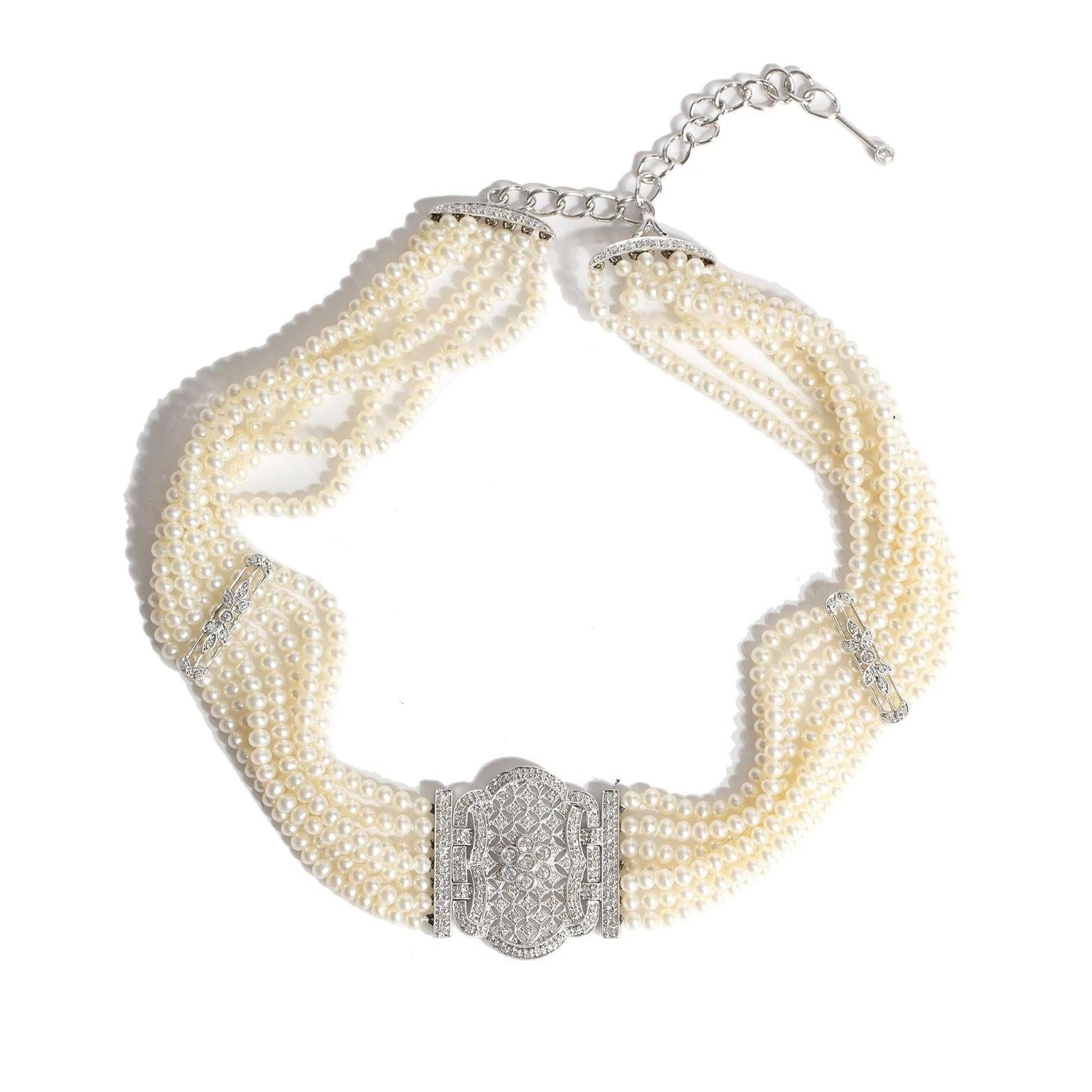 Pearl and Diamond Pendant Necklace(Mr.Oliver)