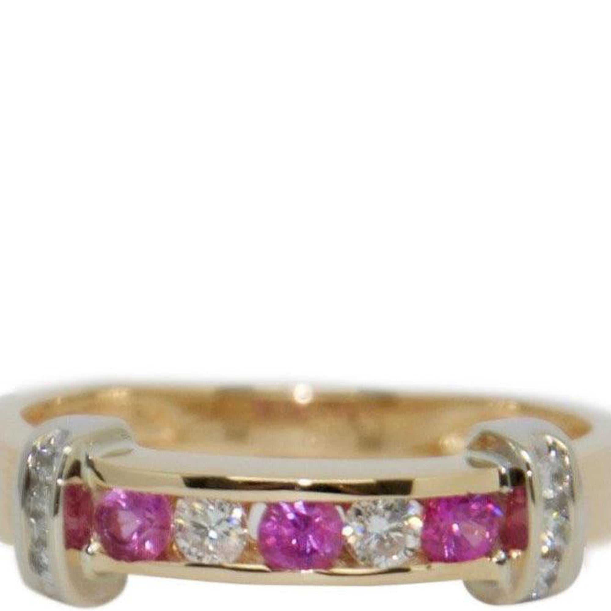 Pink Sapphire & Diamond Band Ring