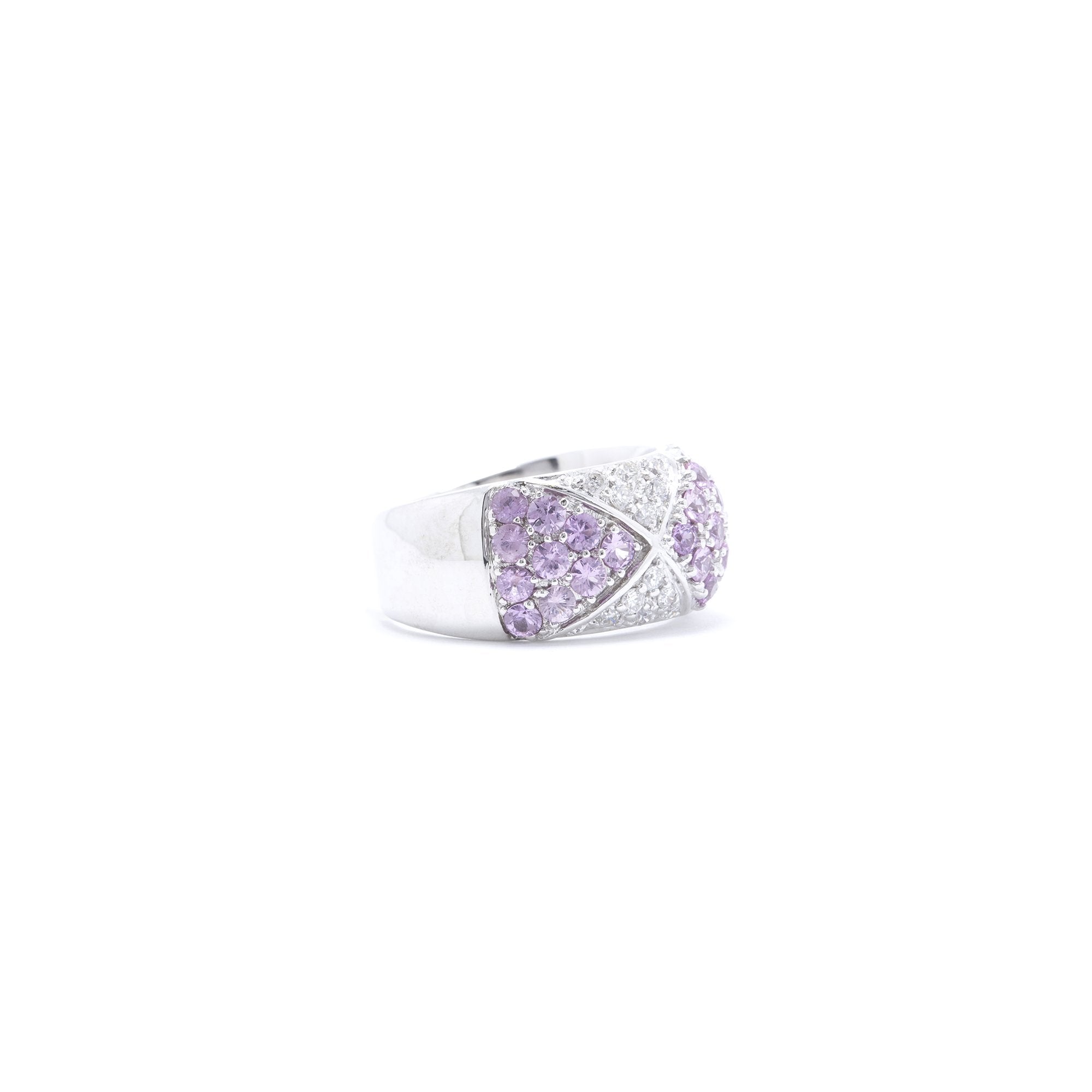 Pink Sapphire & Diamond Cocktail Ring (Item is lost by Canada Post)