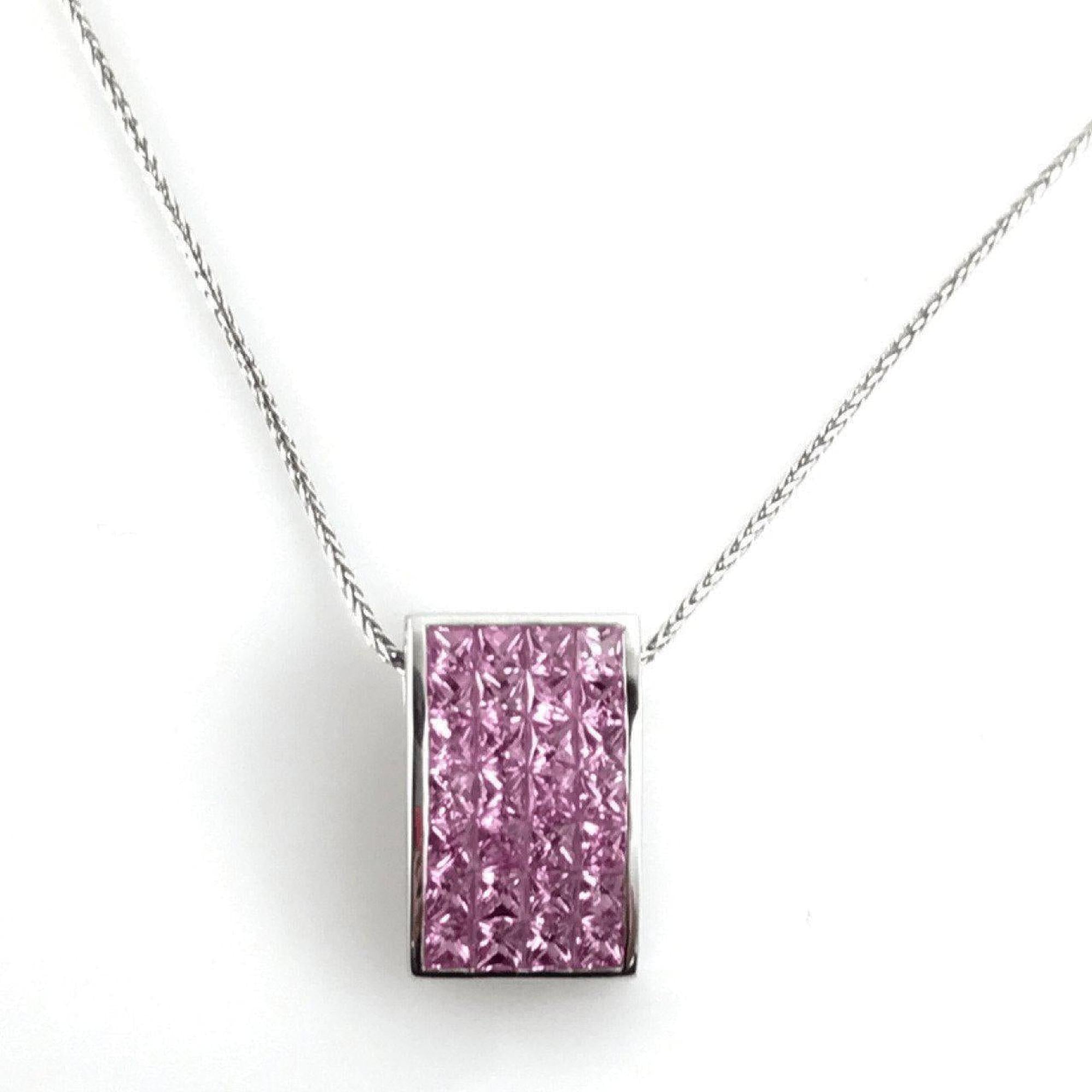 Pink Sapphire Pendant Necklace