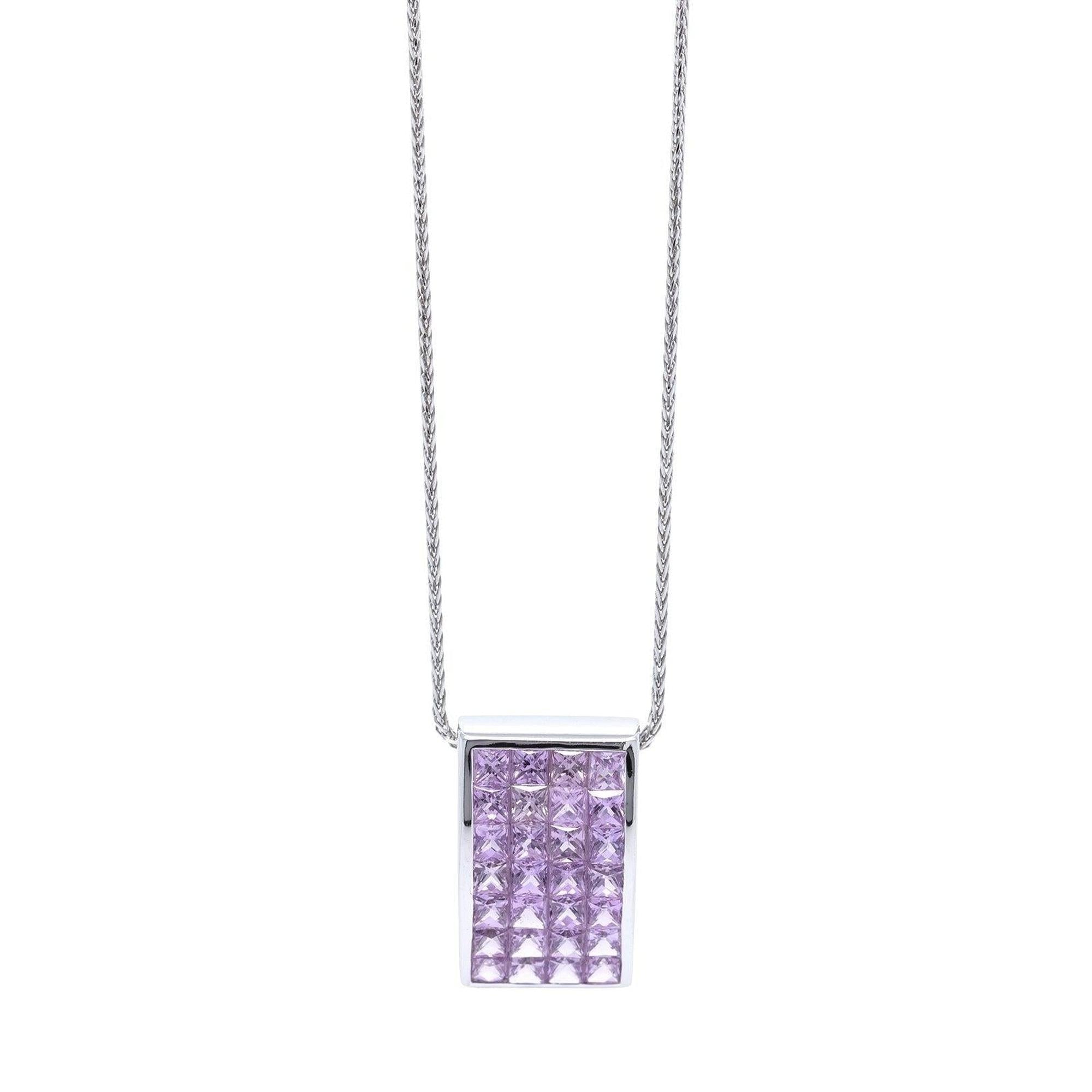 Pink Sapphire Pendant Necklace
