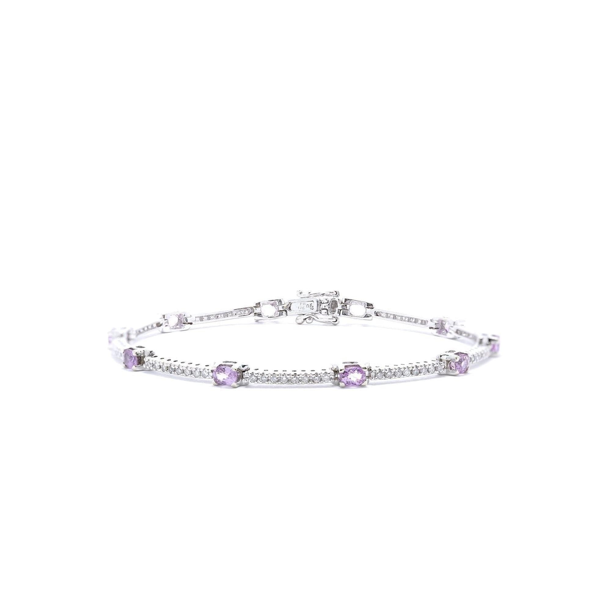Pink Sapphire and Diamond Bracelet