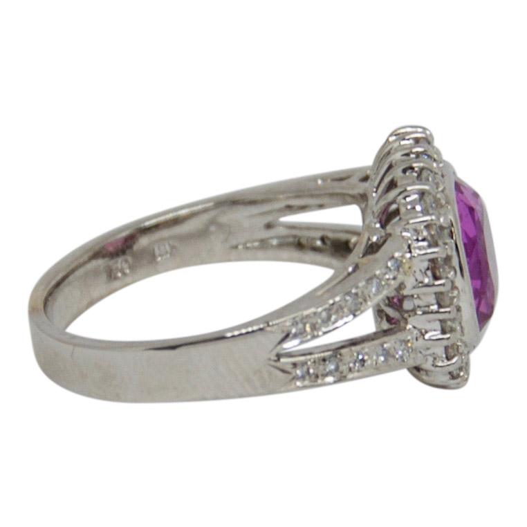Pink Sapphire and Diamond Cocktail Ring